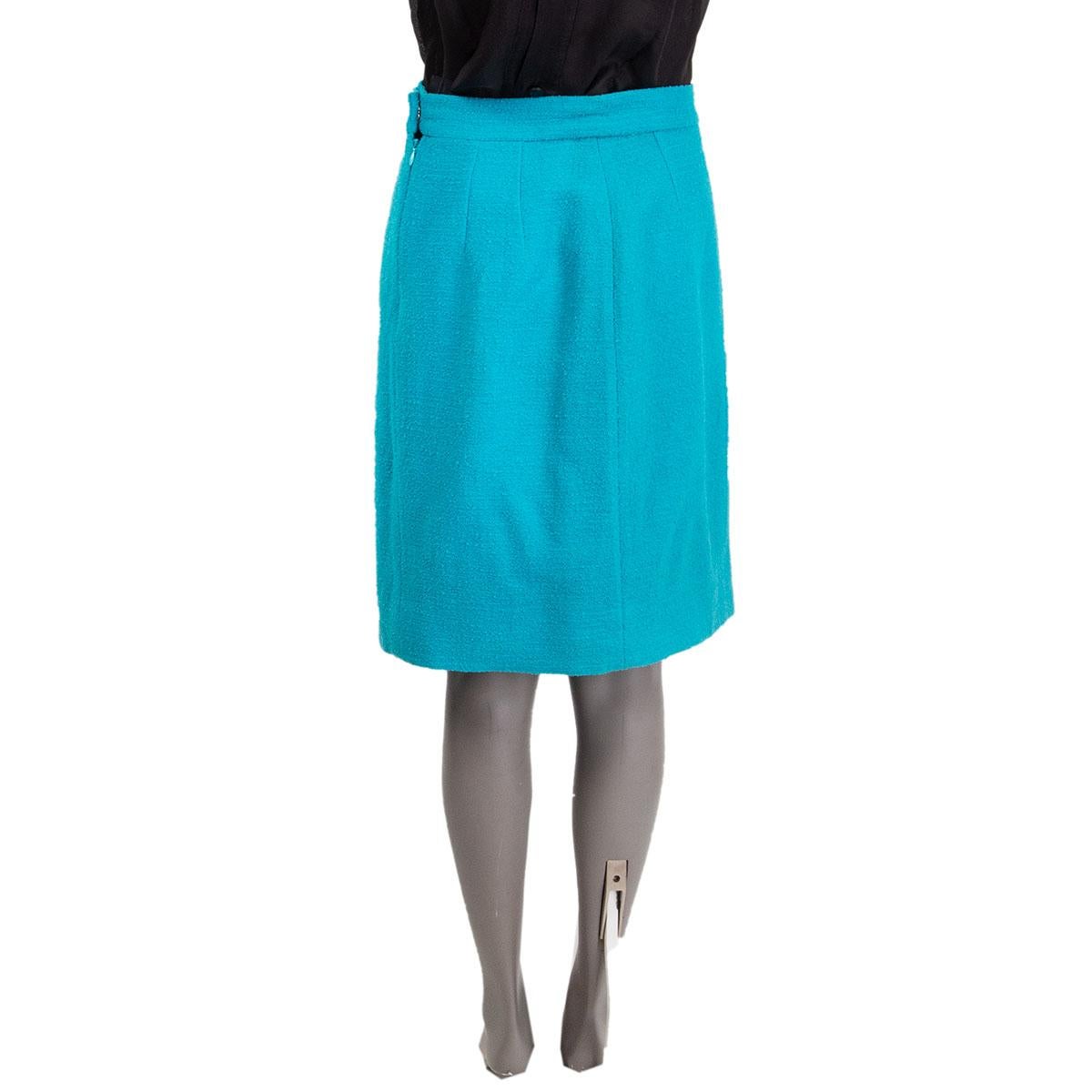 light blue wool skirt