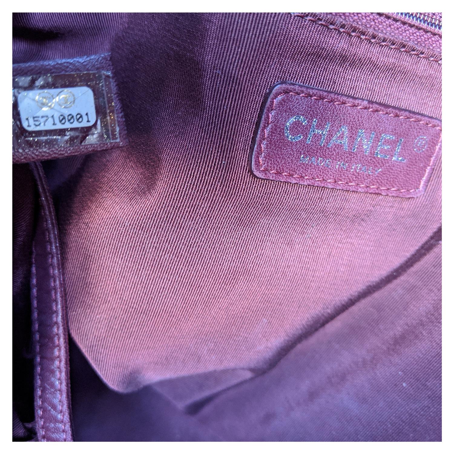 Chanel Schiefer Blau Kaviar Leder Französisch Riviera Hobo Damen