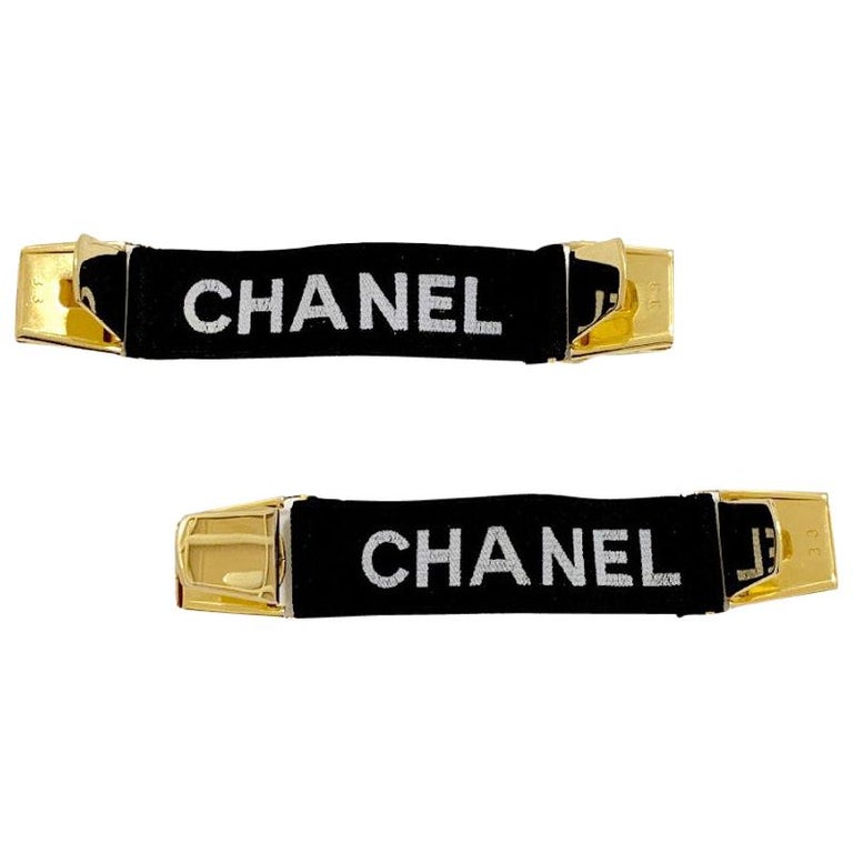 CHANEL Sleeve Suspenders at 1stDibs | chanel elastic band, bretelles chanel,  chanel sweatband
