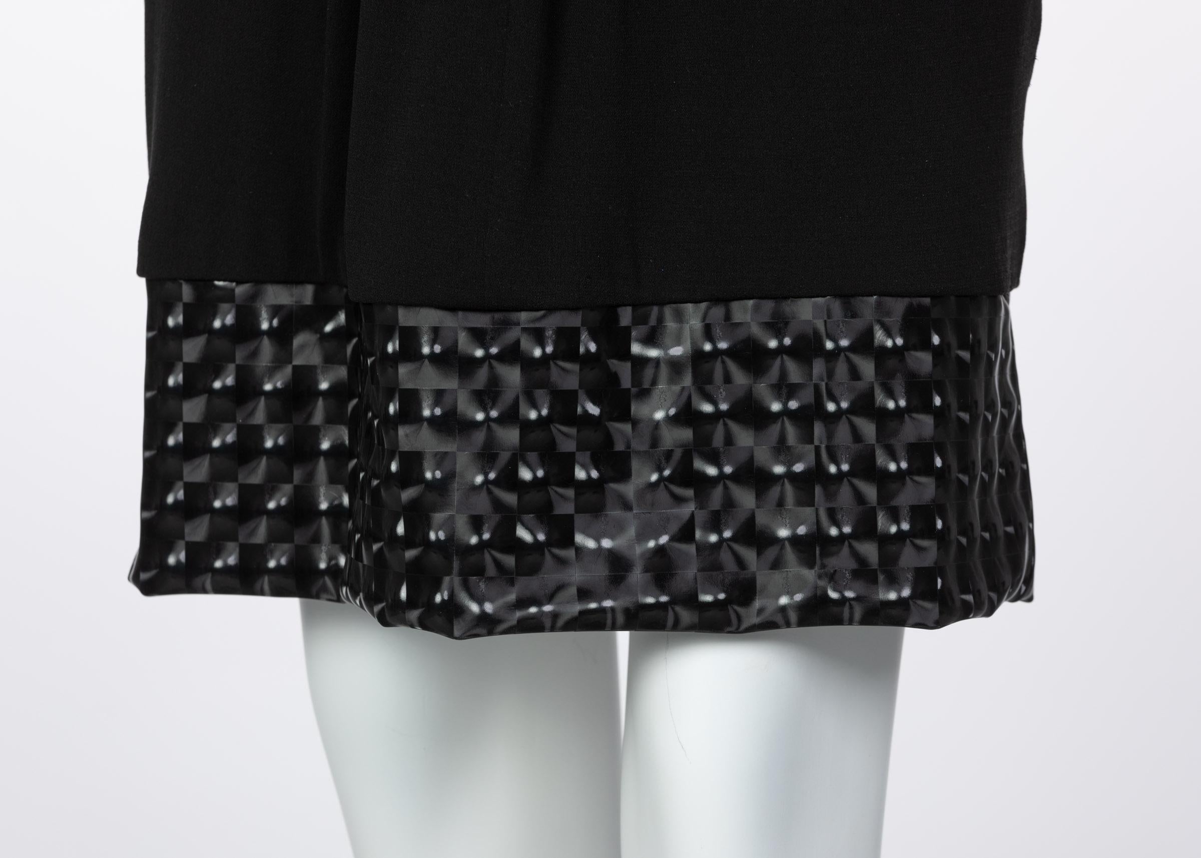 Chanel Sleeveless Black Cocktail Dress Camellia Laser Cut Bomber Jacket Set, 5