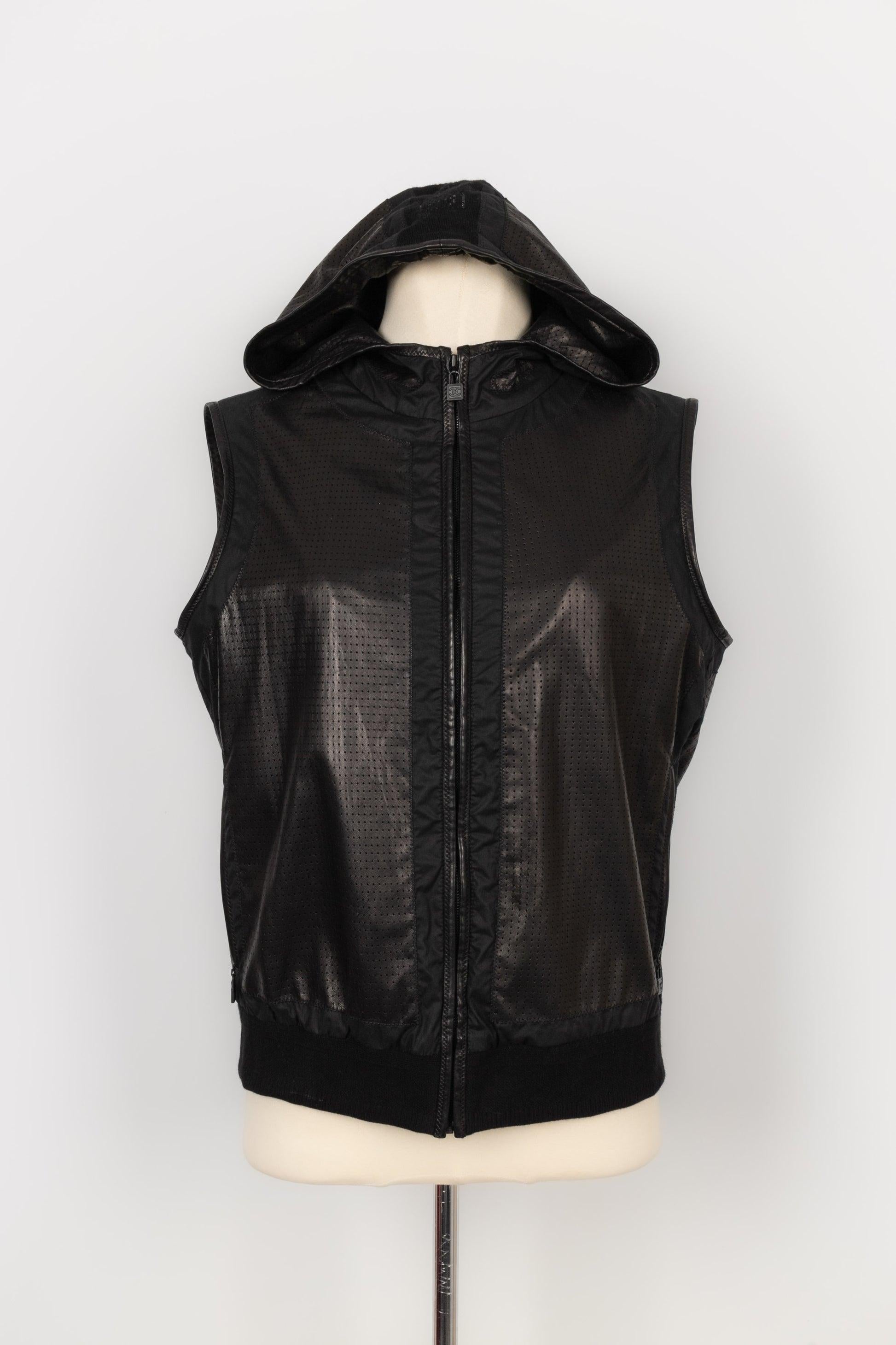 Chanel Sleeveless Hooded Tracksuit Jacket For Sale