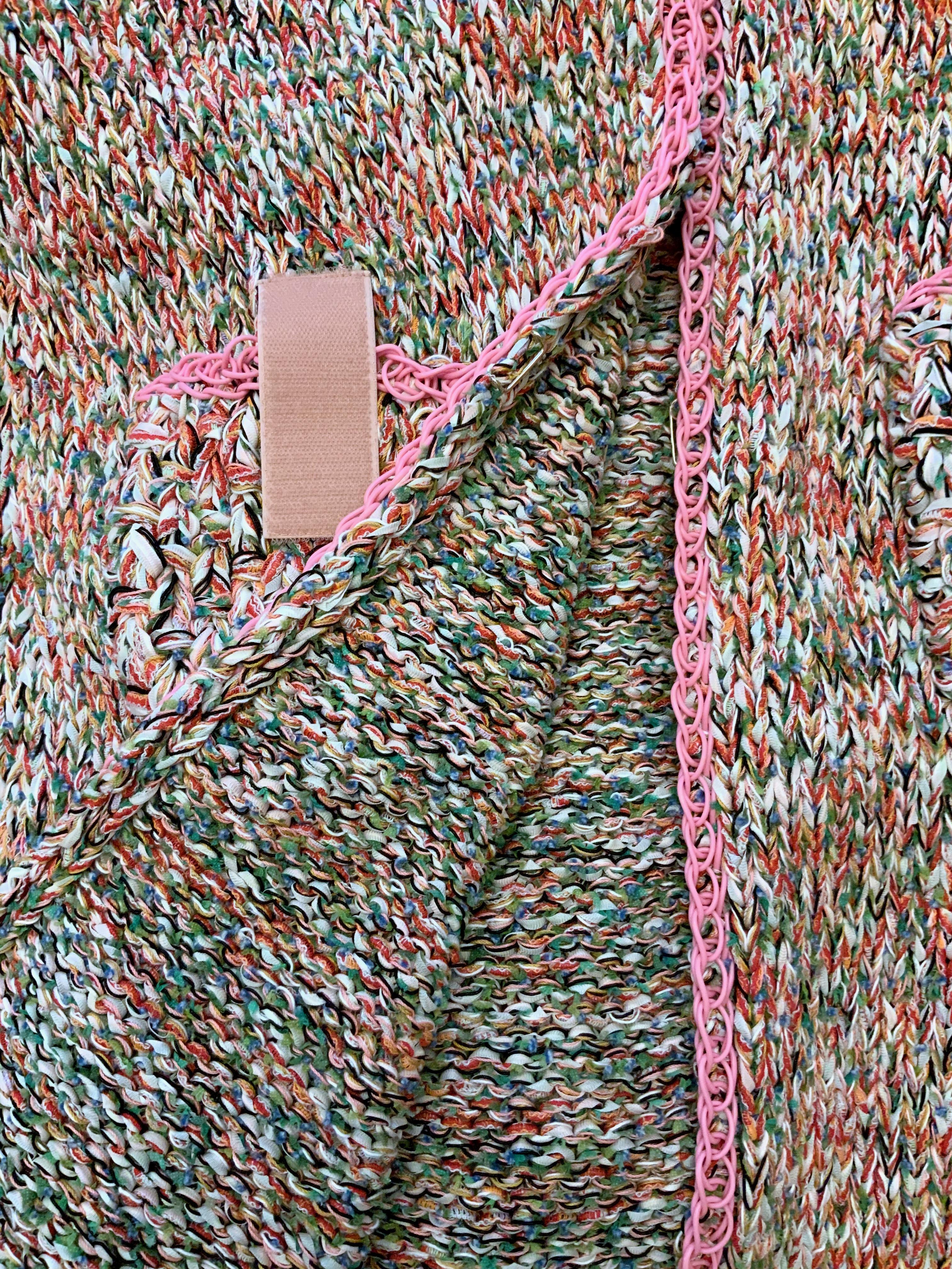 Chanel Sleeveless Pink Knit Hooded Cardigan Coat 1