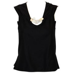 Chanel Sleeveless Top With Decorative CC Coins V Neck Spring 2006 Collection