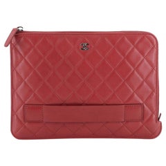 Chanel  Slide Zip Pouch Quilted Lambskin Small