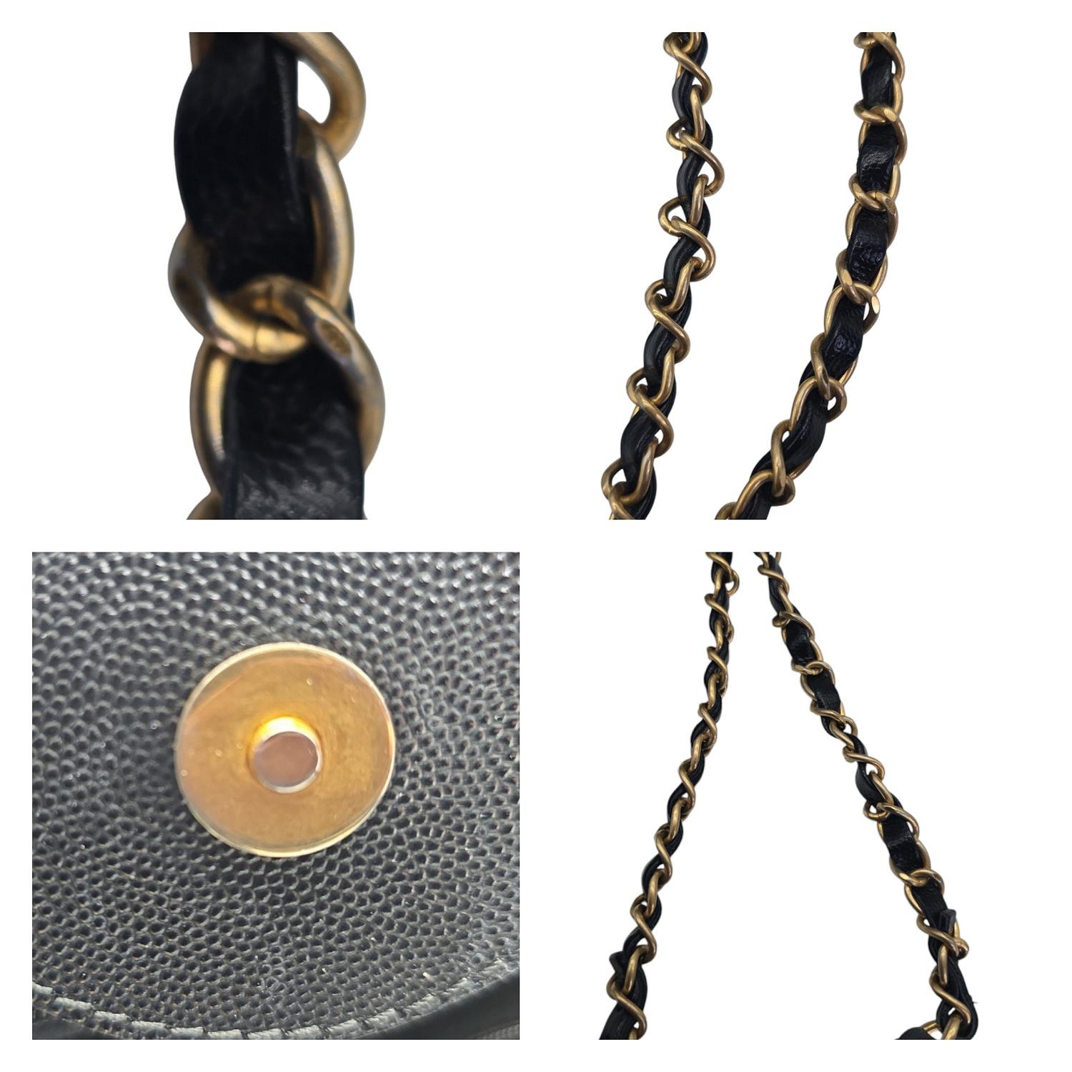 Chanel Small Black Caviar Studded Deauville Tote For Sale 6