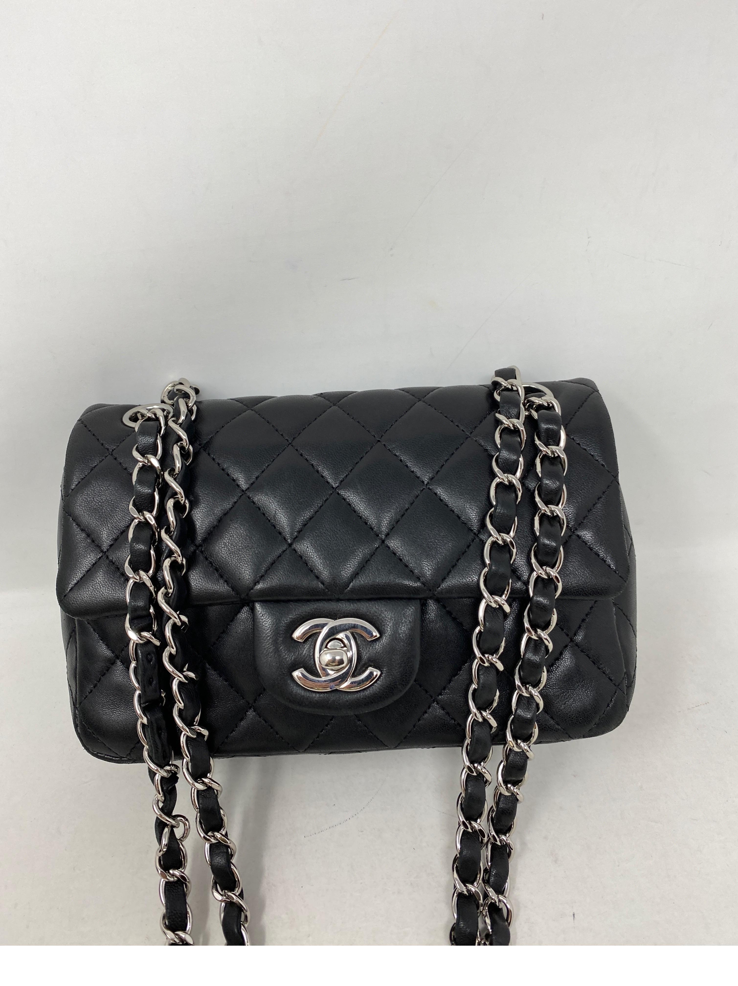 Chanel Small Black Crossbody Bag. Silver hardware. Good condition. The most wanted size by Chanel. Very hard to find. Lambskin leather. Don't miss out on this one. Includes authenticity card. Guaranteed authentic. 