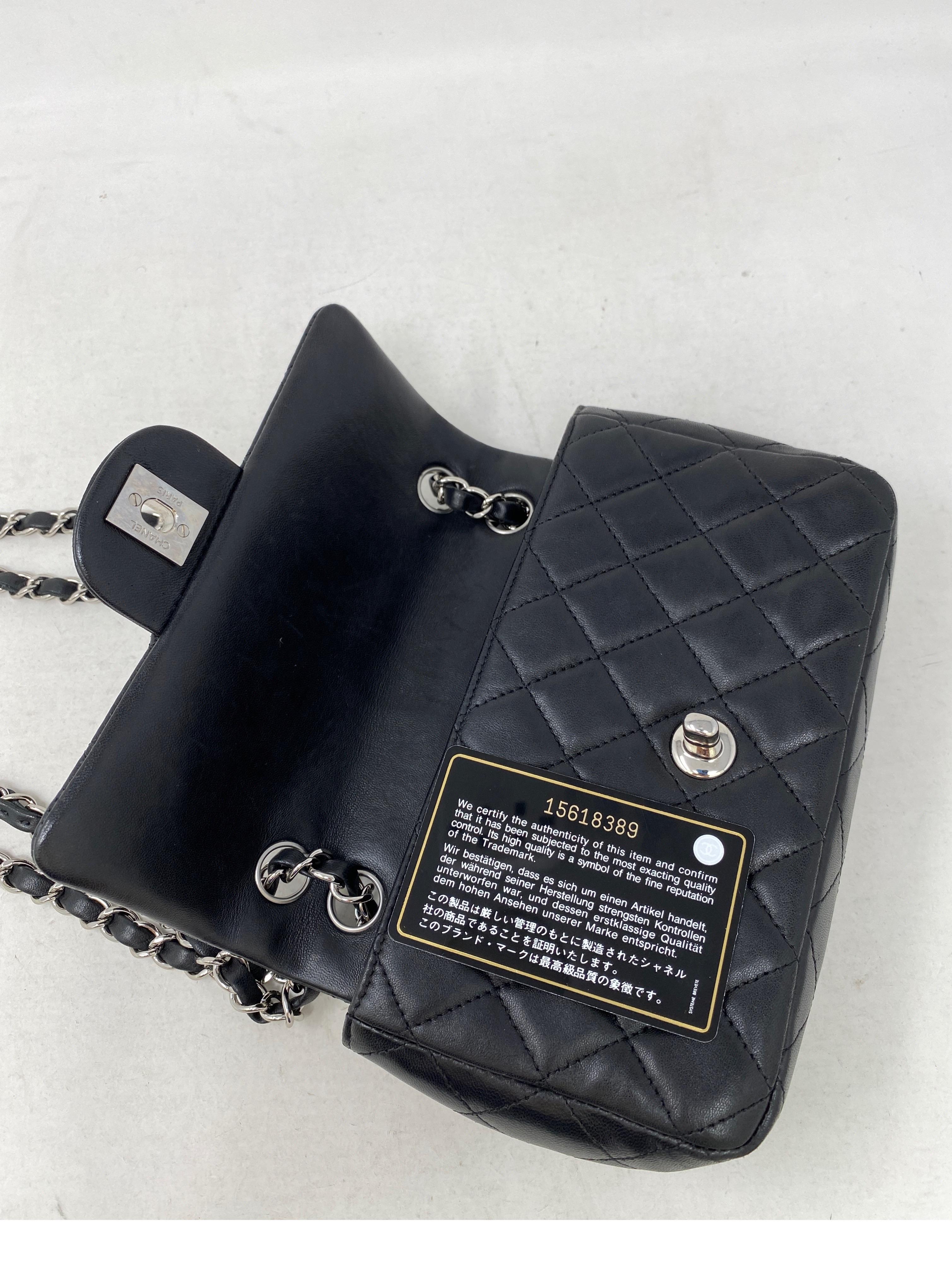 Chanel Small Black Flap Bag Silver Hardware 3