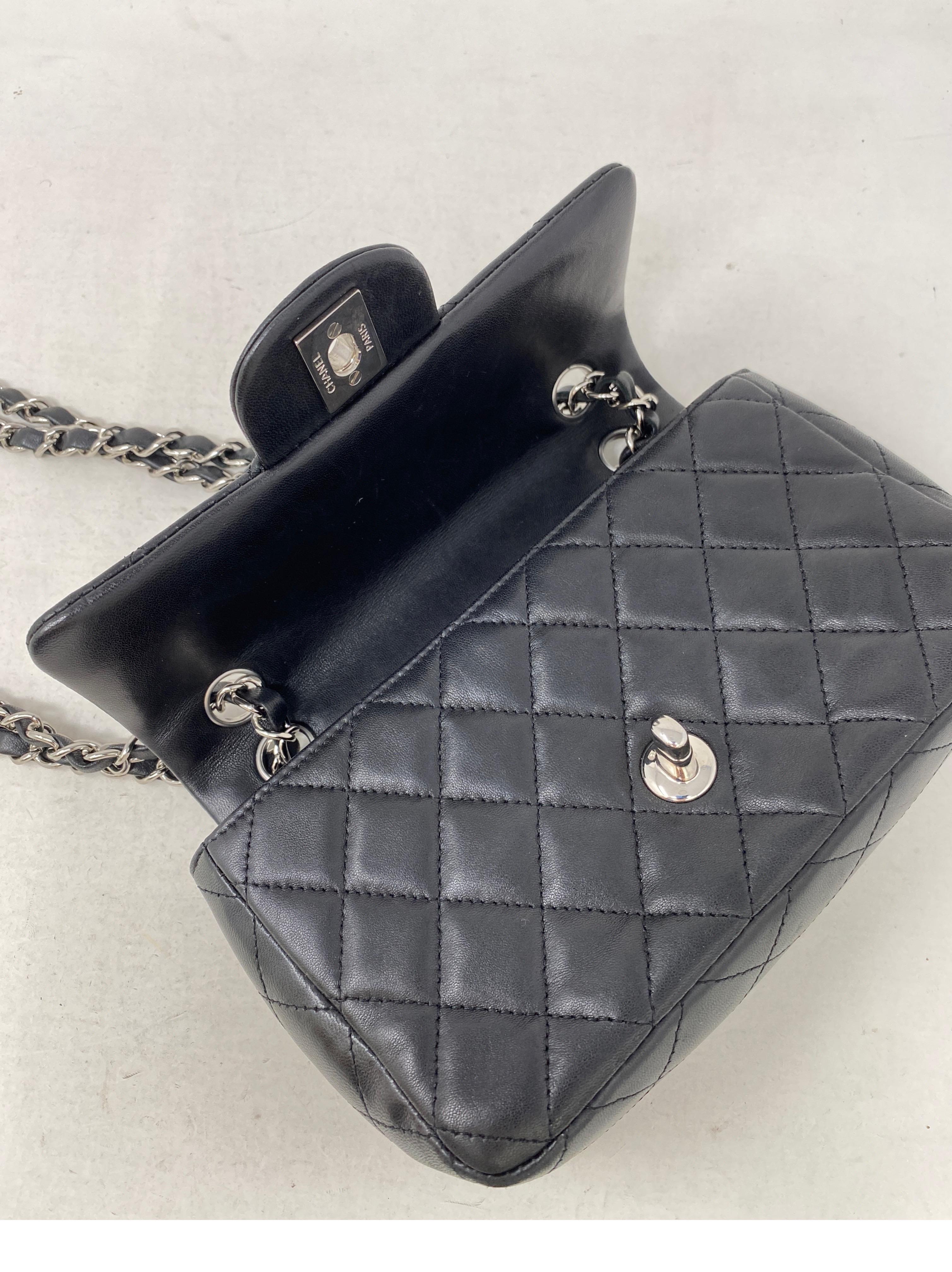 Chanel Small Black Flap Bag Silver Hardware 4