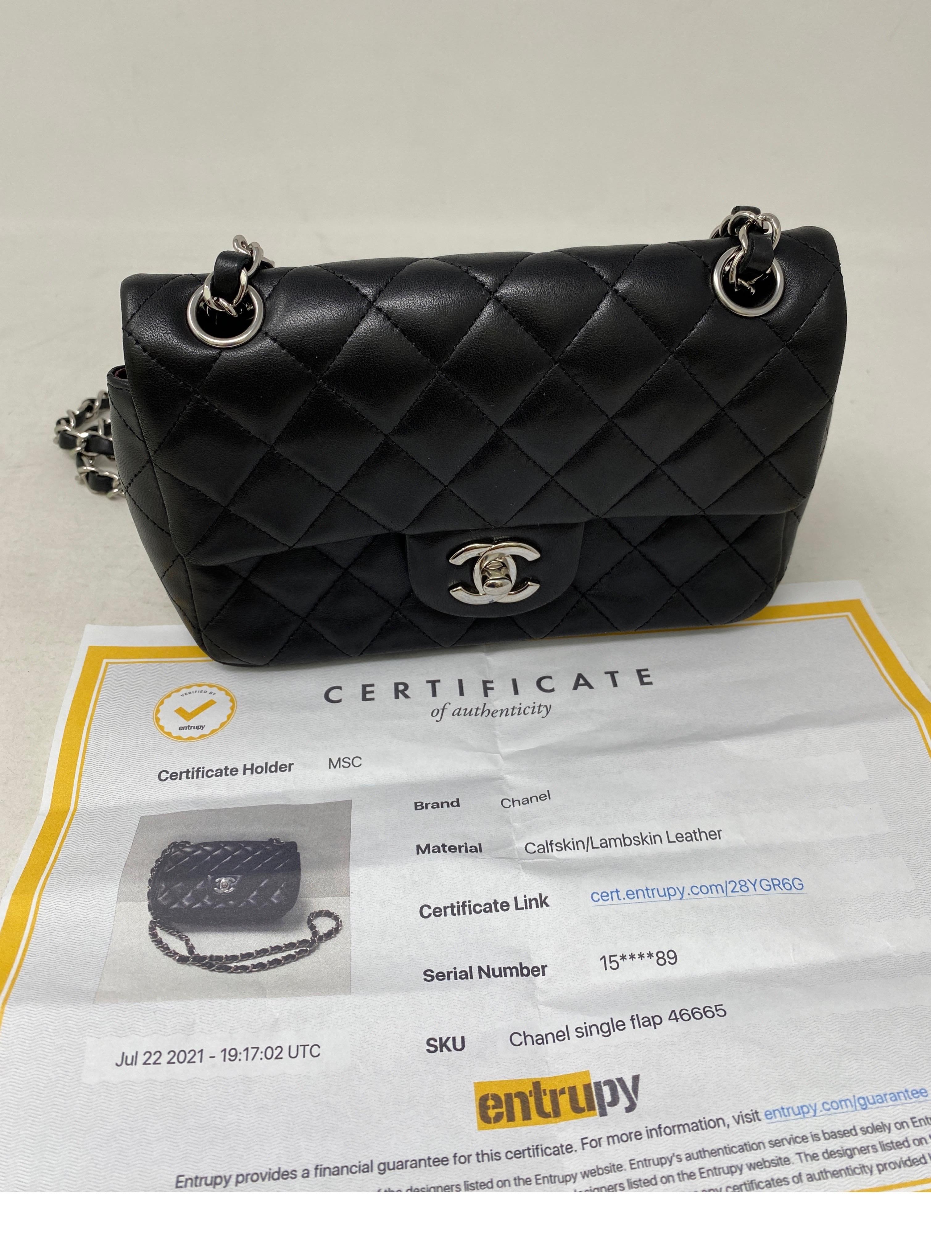 Chanel Small Black Flap Bag Silver Hardware 5