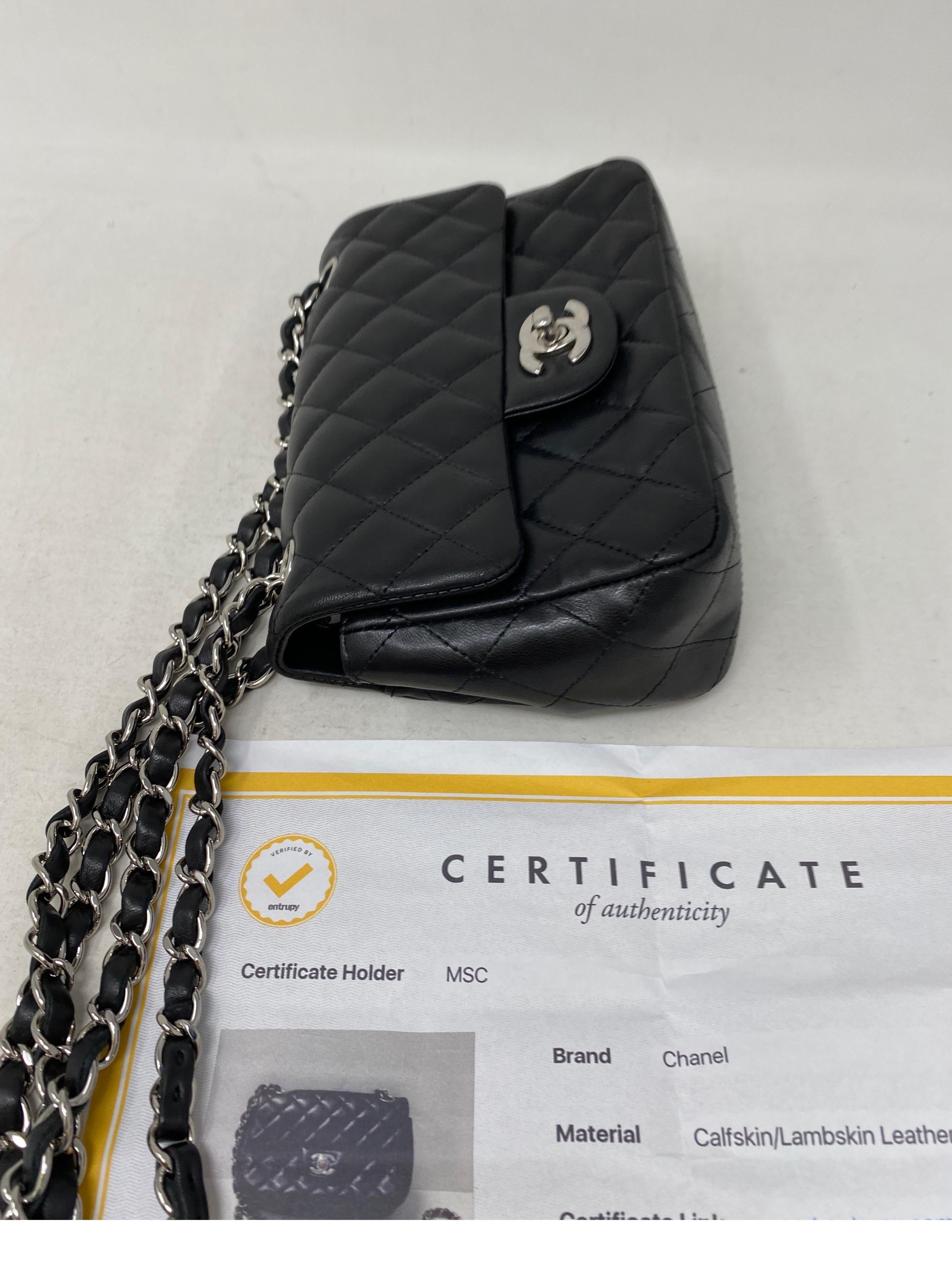 Chanel Small Black Flap Bag Silver Hardware 6