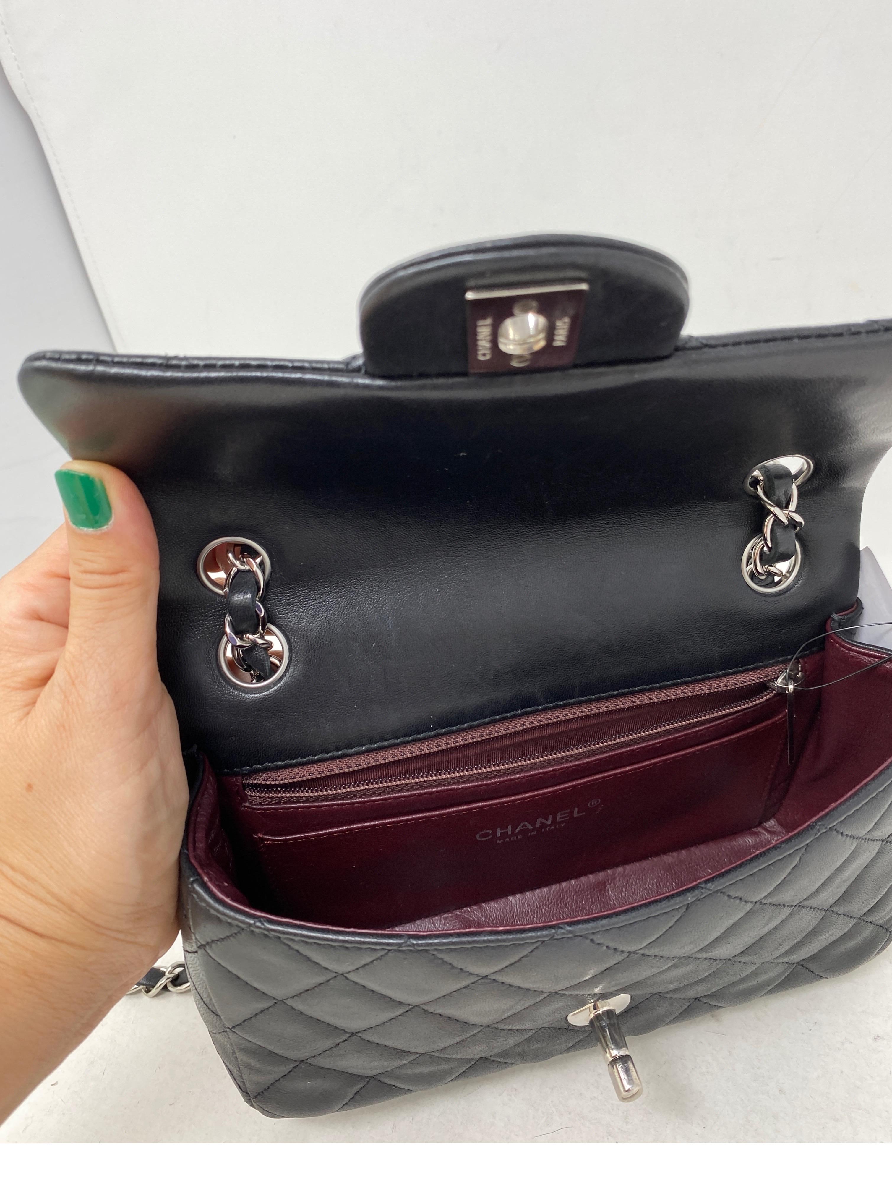 Chanel Small Black Flap Bag Silver Hardware 8