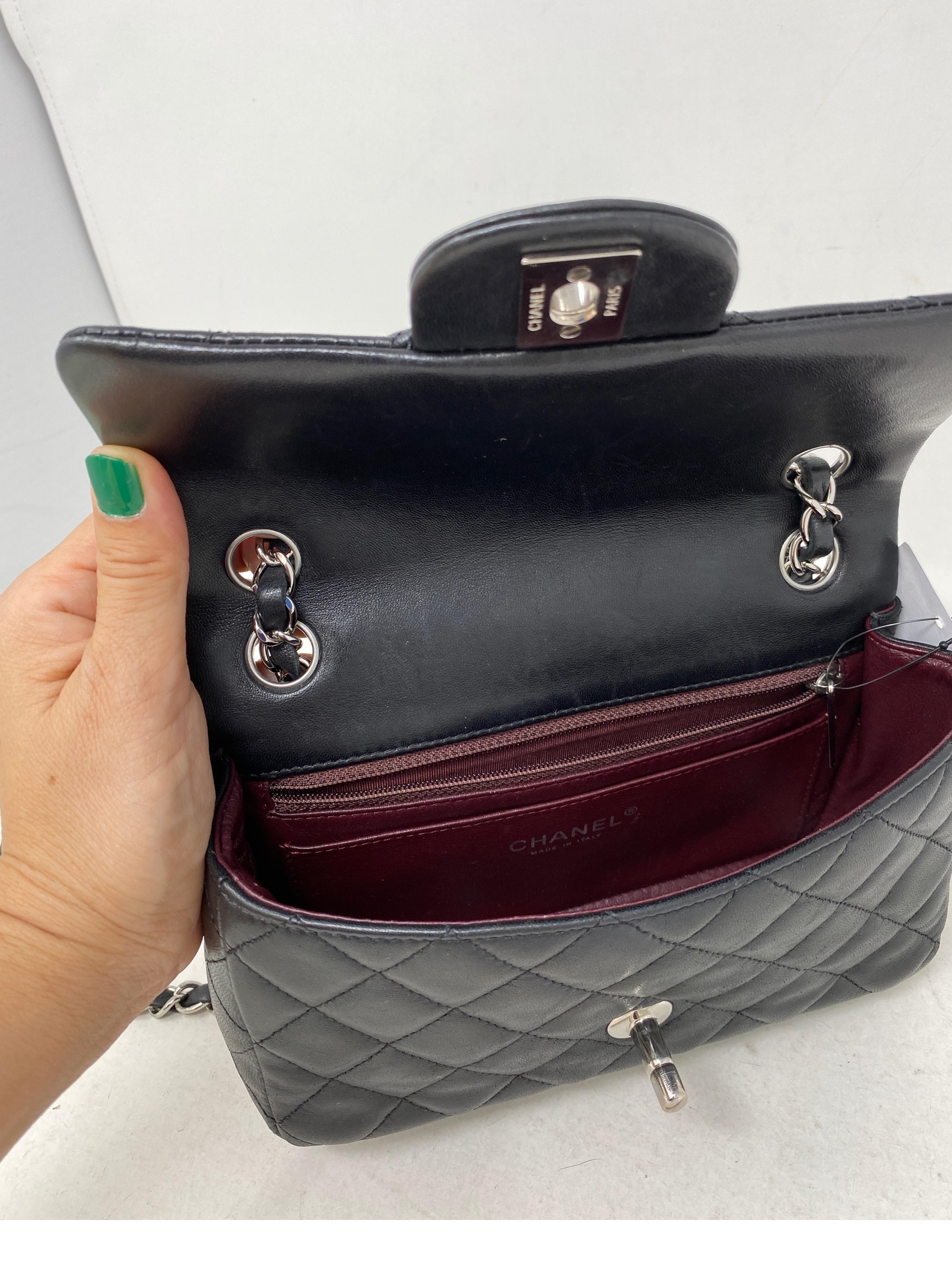 Chanel Small Black Flap Bag Silver Hardware 9