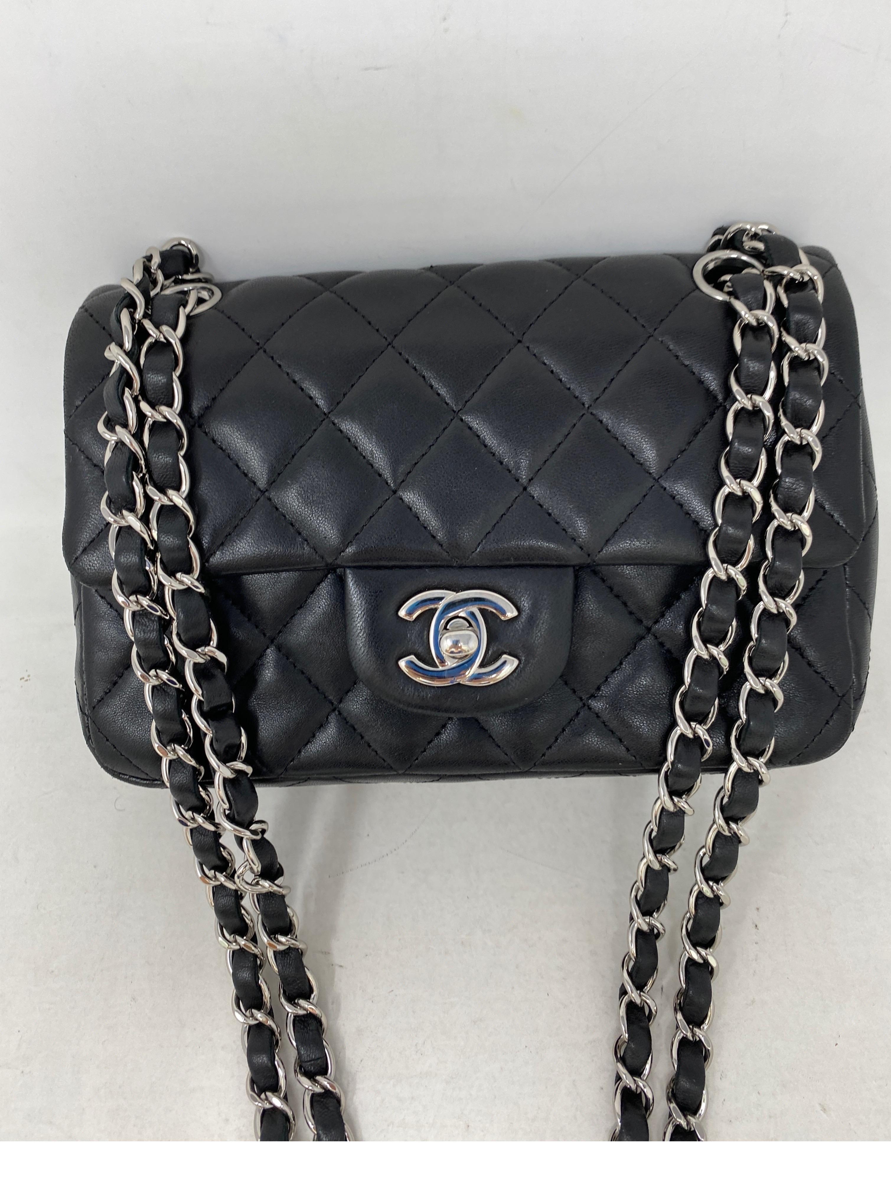Chanel Small Black Flap Bag Silver Hardware 11