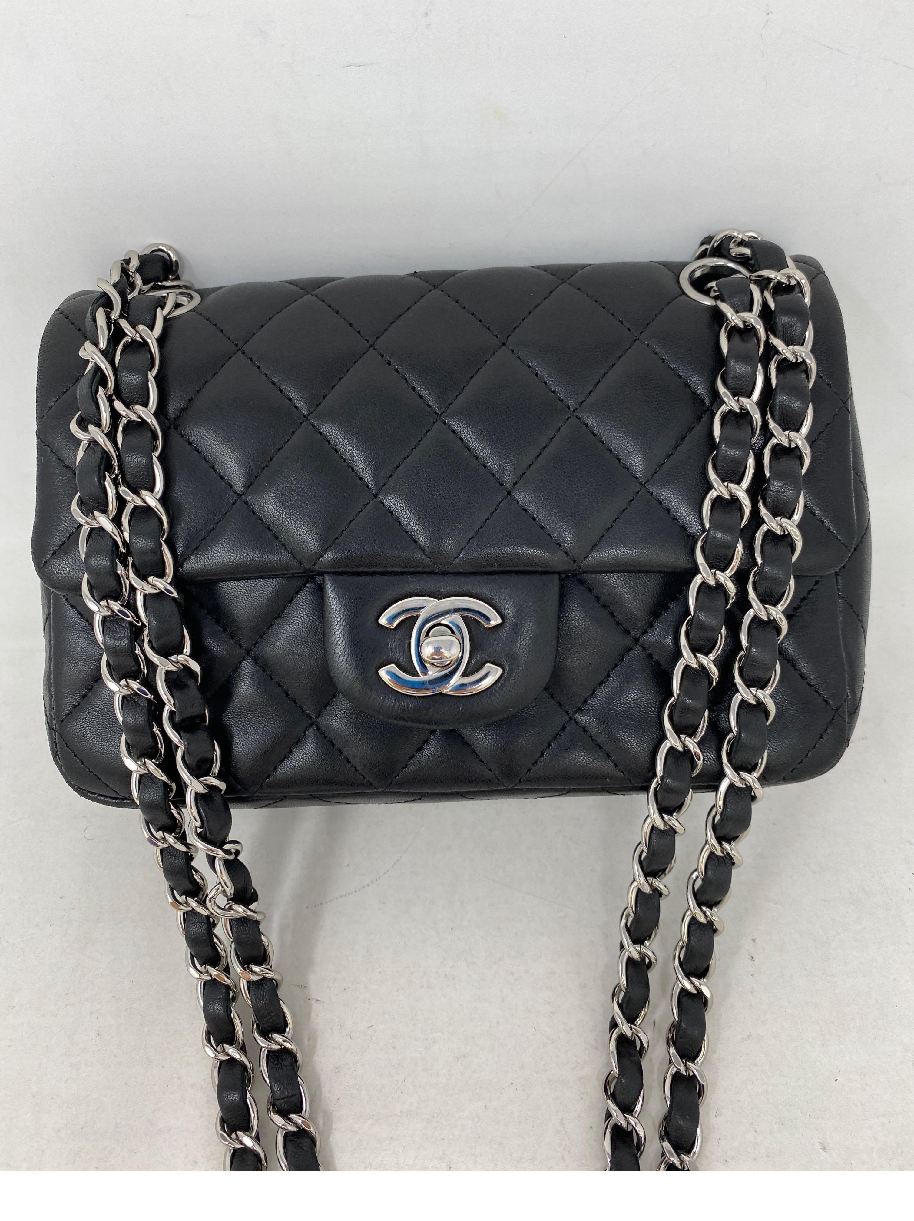 Chanel Small Black Flap Bag Silver Hardware 12