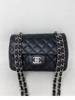 Chanel Small Black Flap Bag Silver Hardware