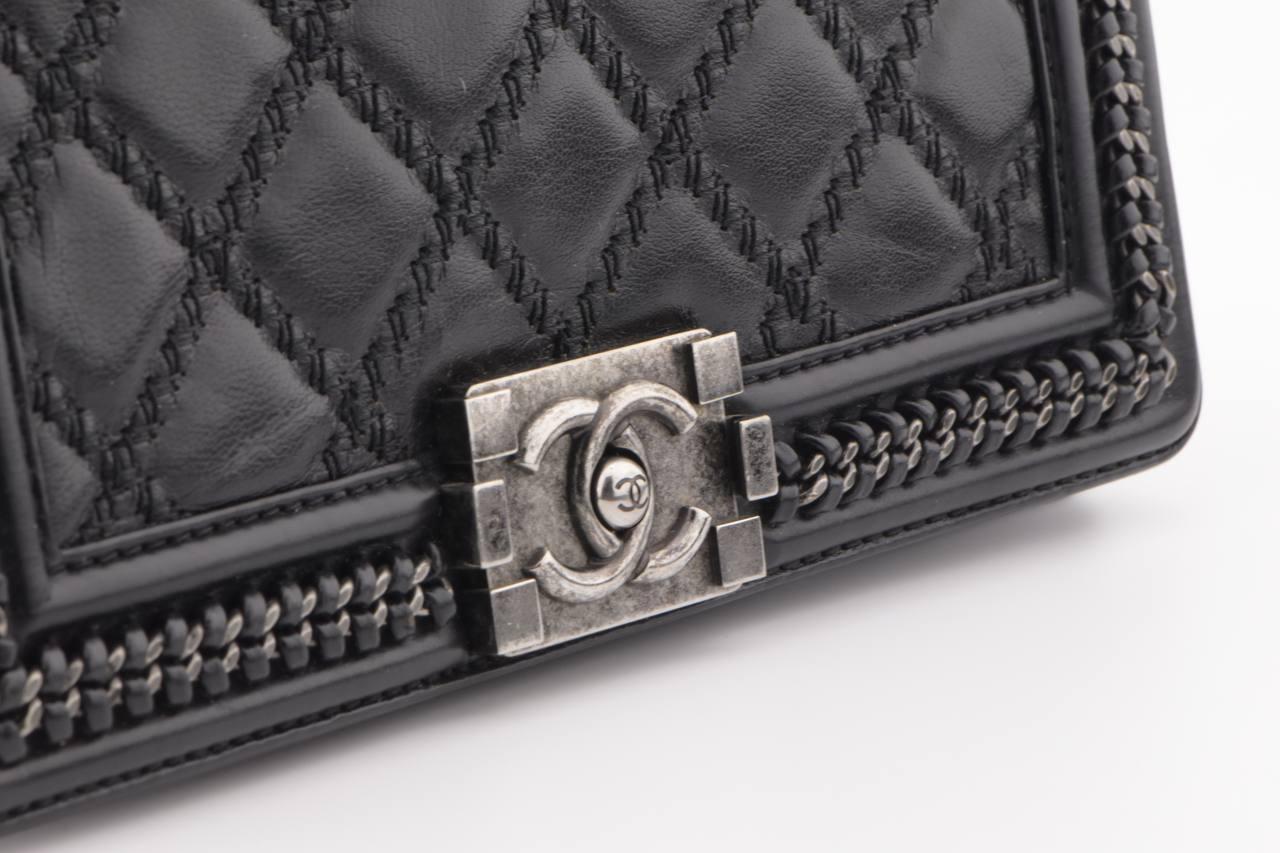 CHANEL Small Black Quilted Calfskin Leboy Bag In Excellent Condition In Banbury, GB