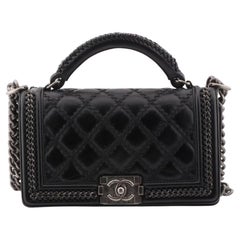 CHANEL Small Black Quilted Calfskin Leboy Bag