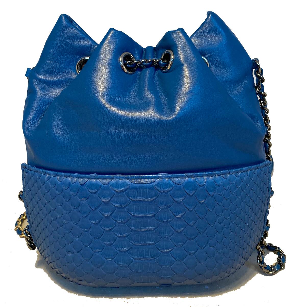 chanel blue bucket bag