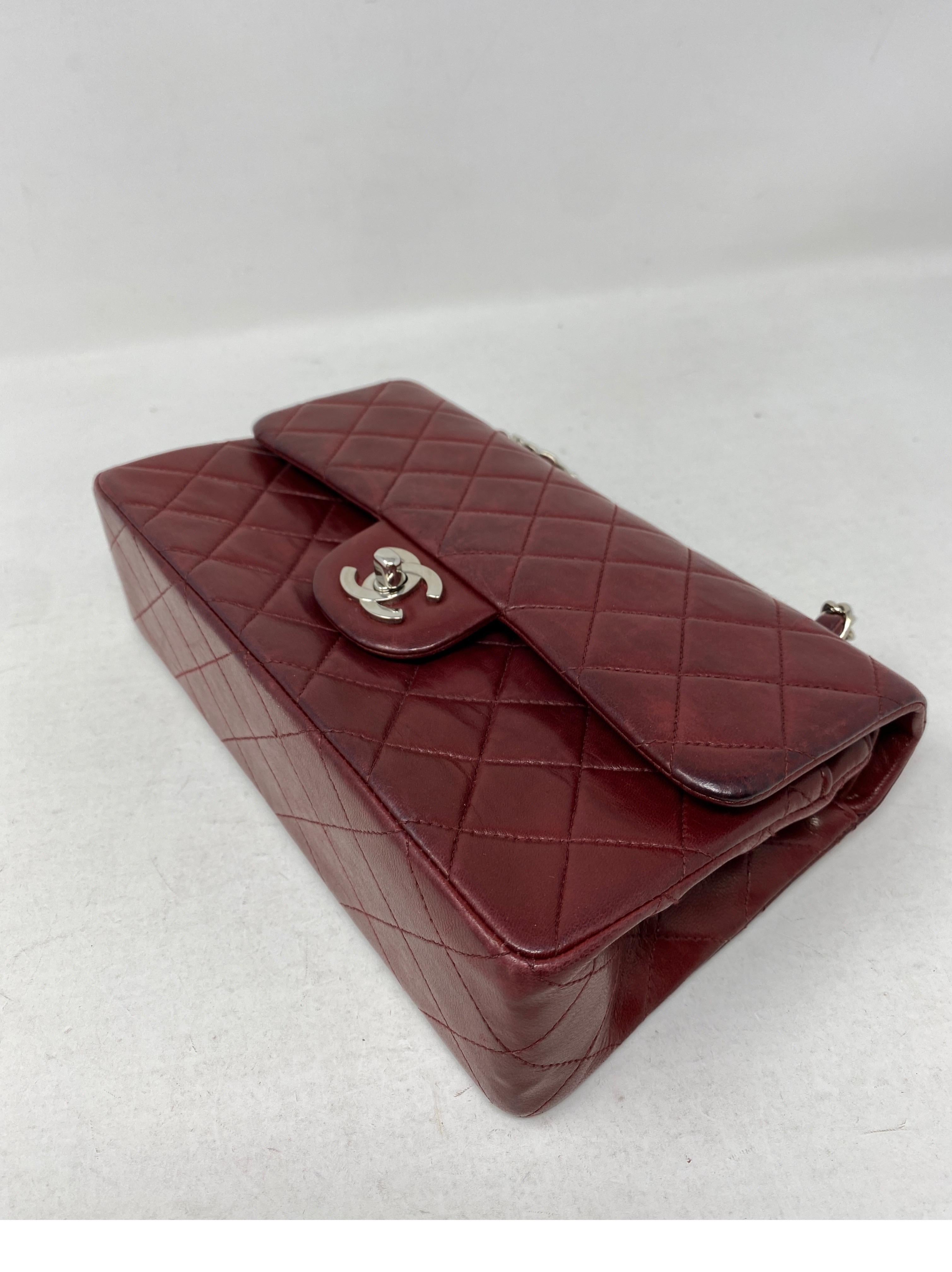 Chanel Small Burgundy Double Flap  3