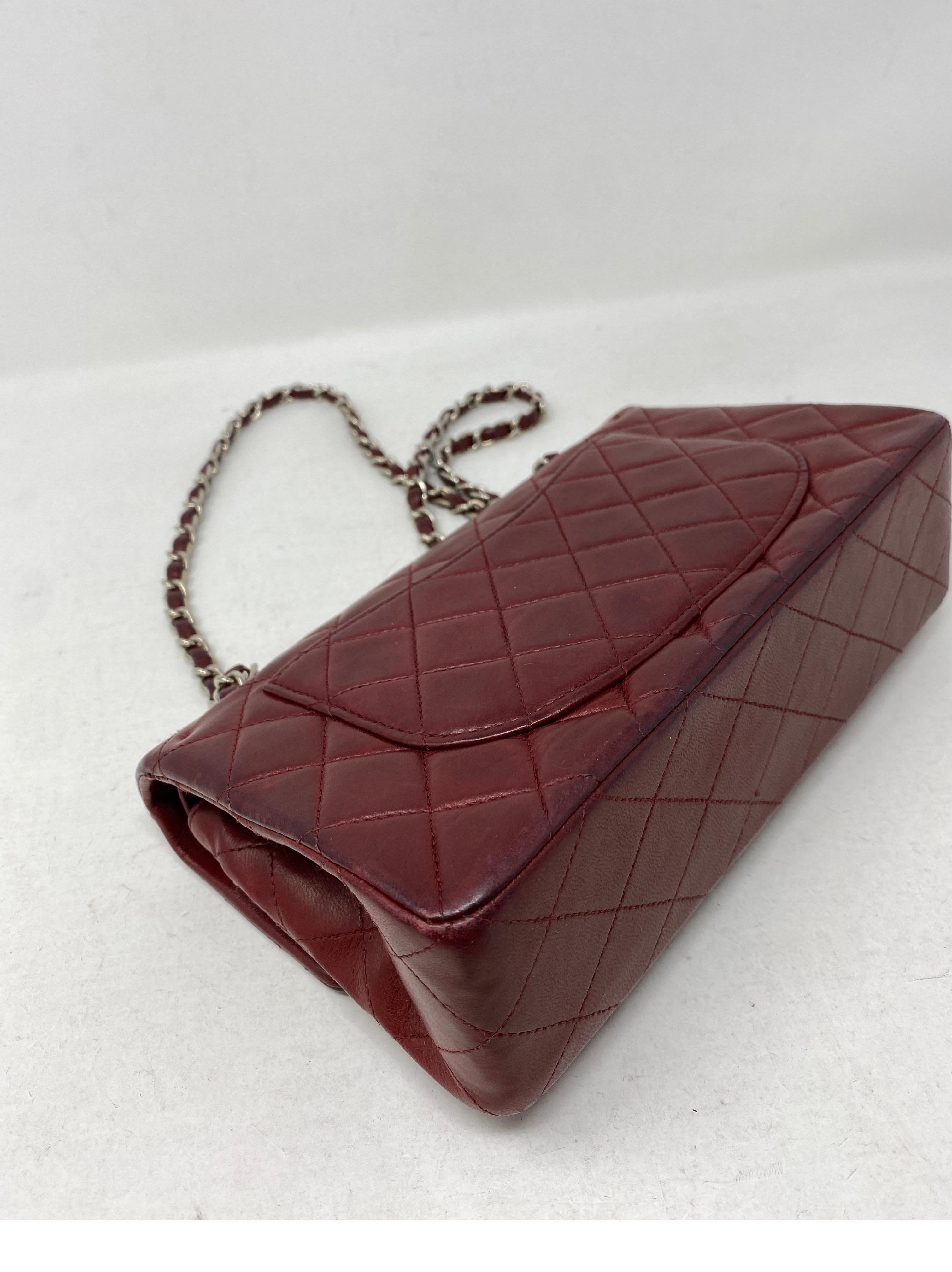 Chanel Small Burgundy Double Flap  4