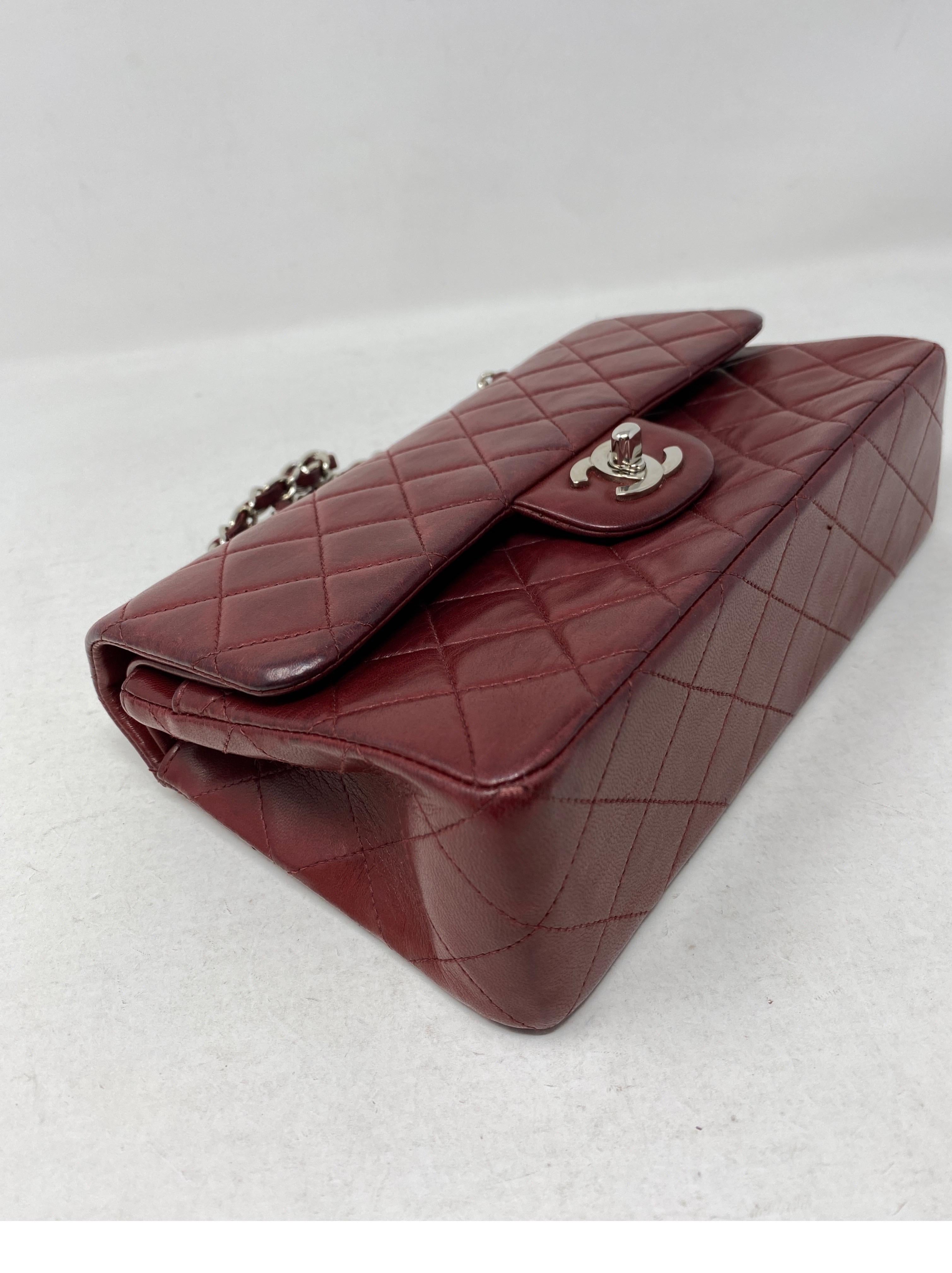 Chanel Small Burgundy Double Flap  7