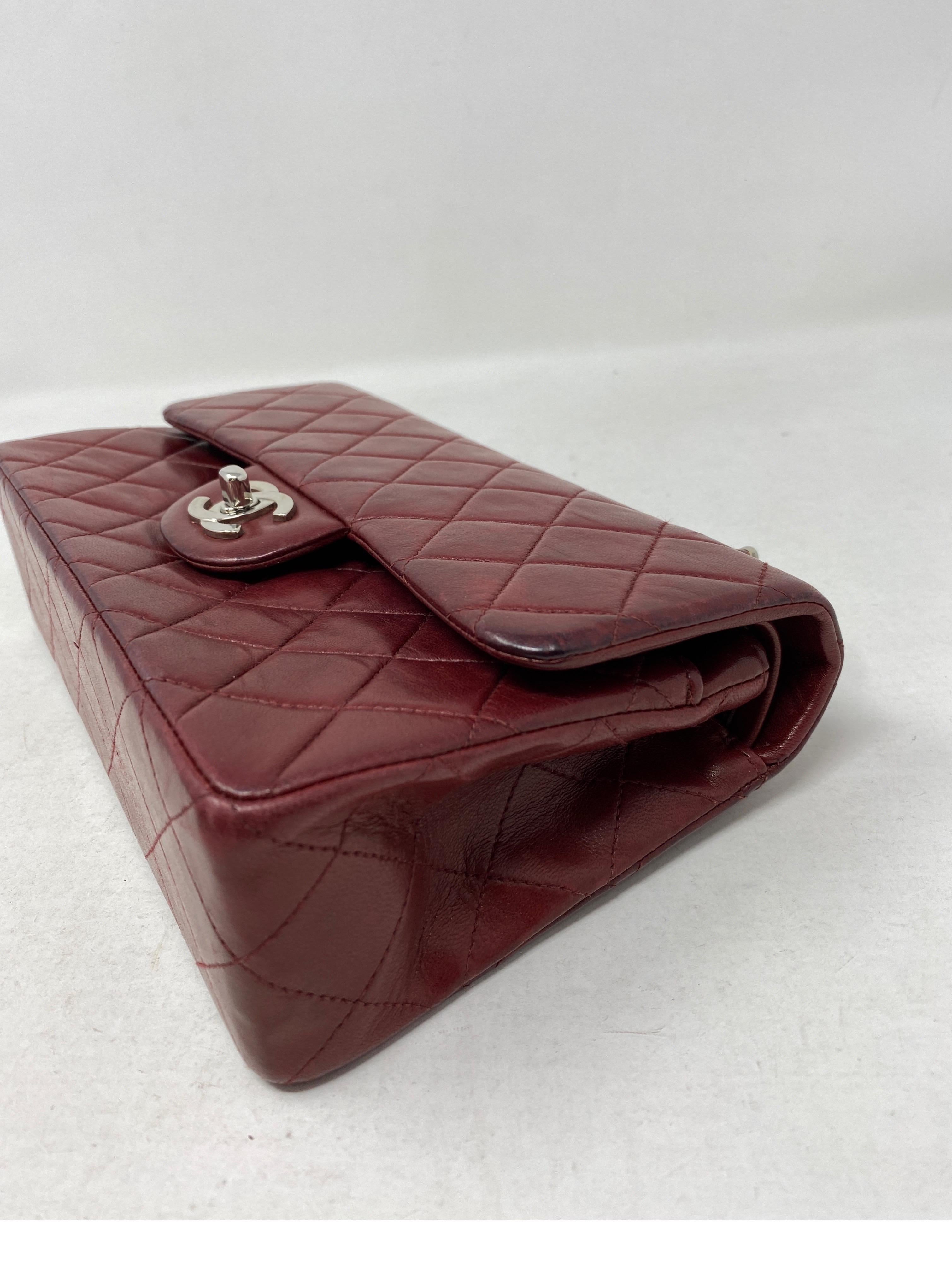 Chanel Small Burgundy Double Flap  8