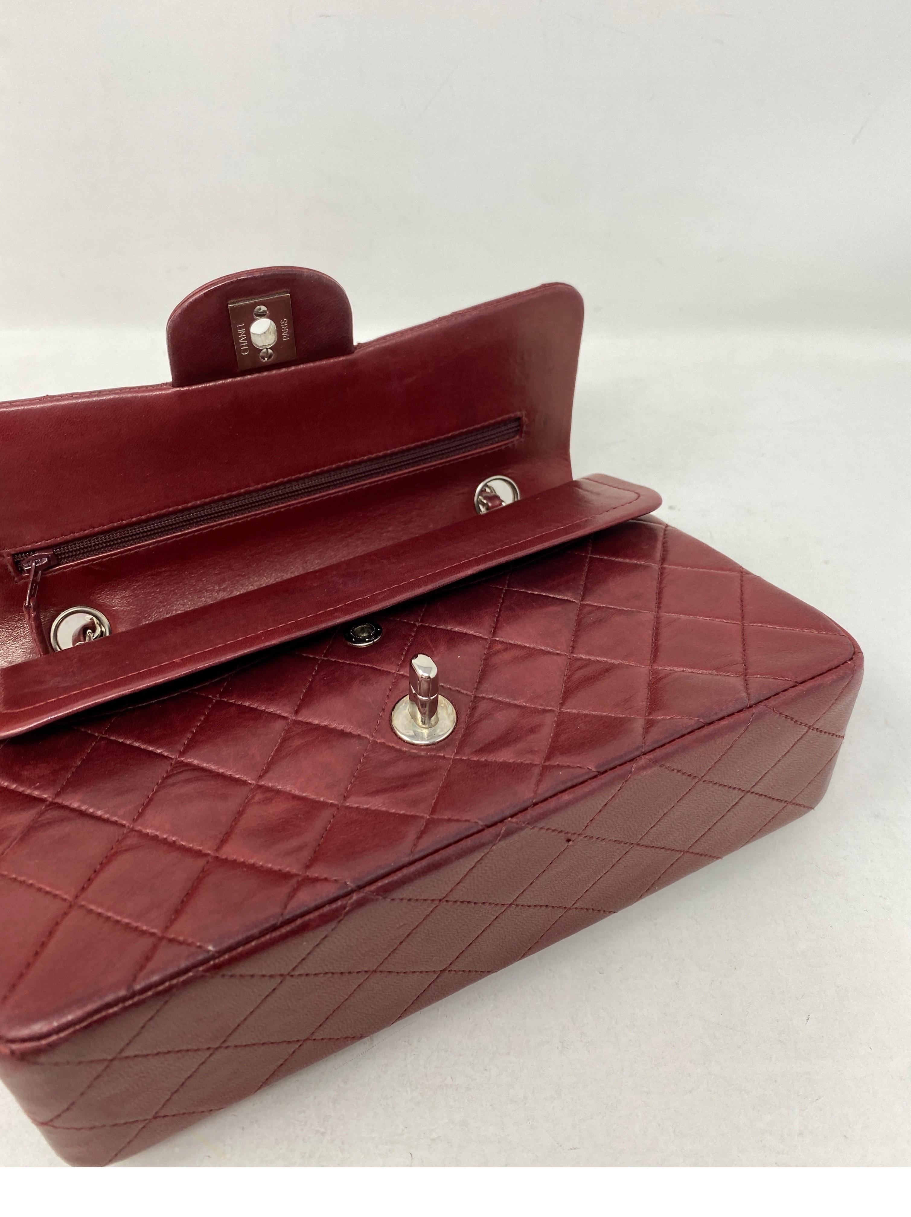 Chanel Small Burgundy Double Flap  10