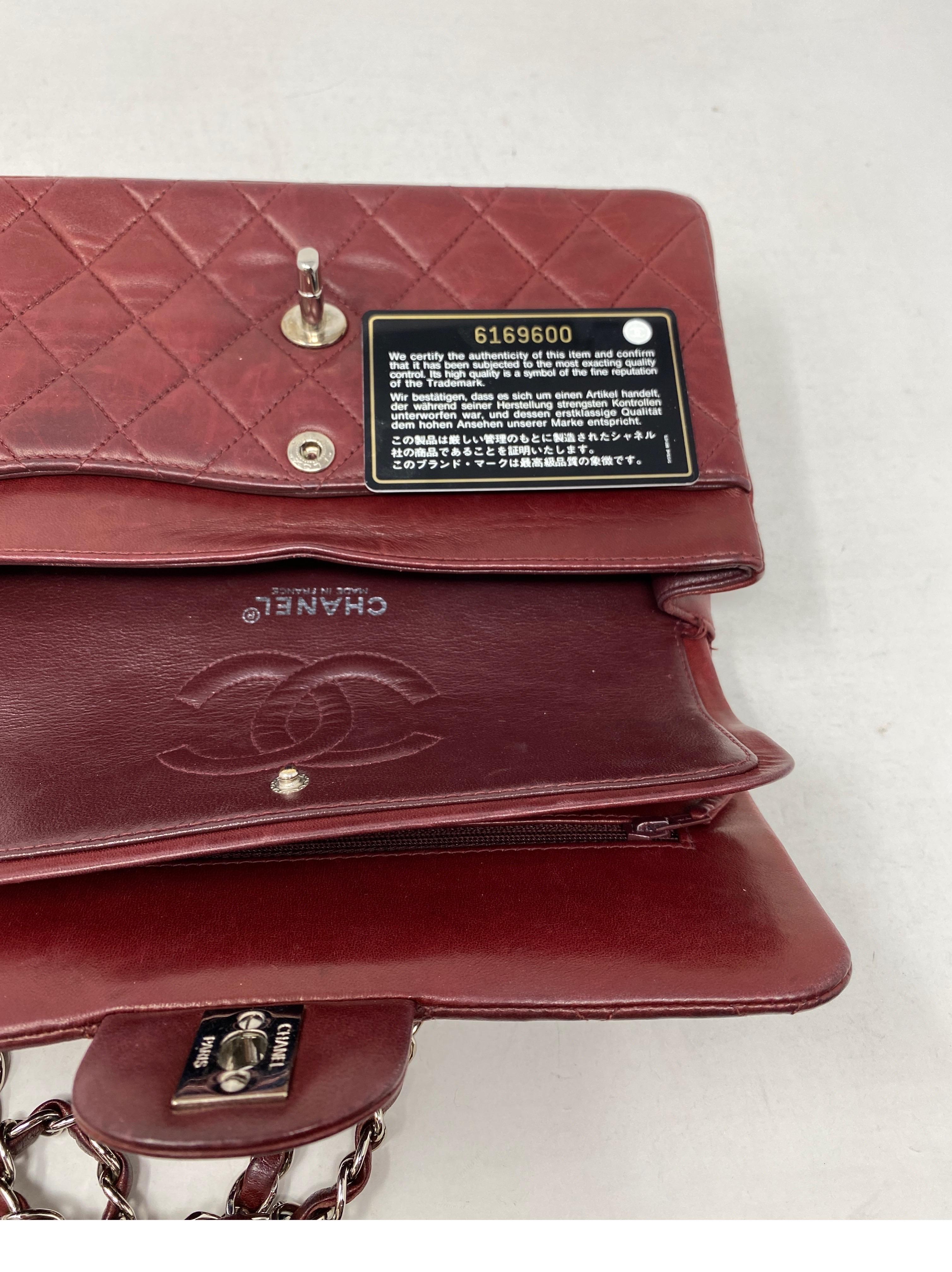 Chanel Small Burgundy Double Flap  12