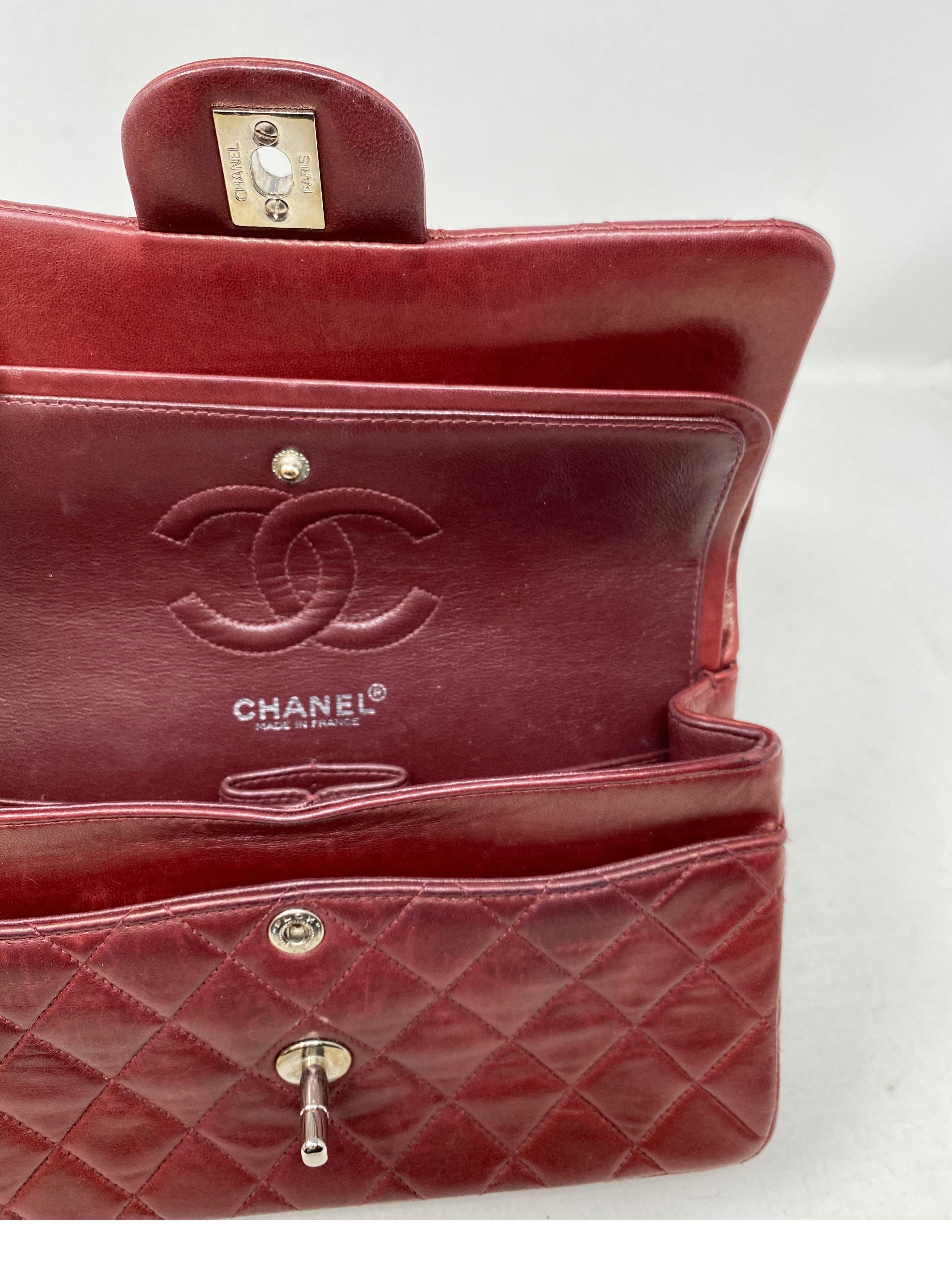 Chanel Small Burgundy Double Flap  13
