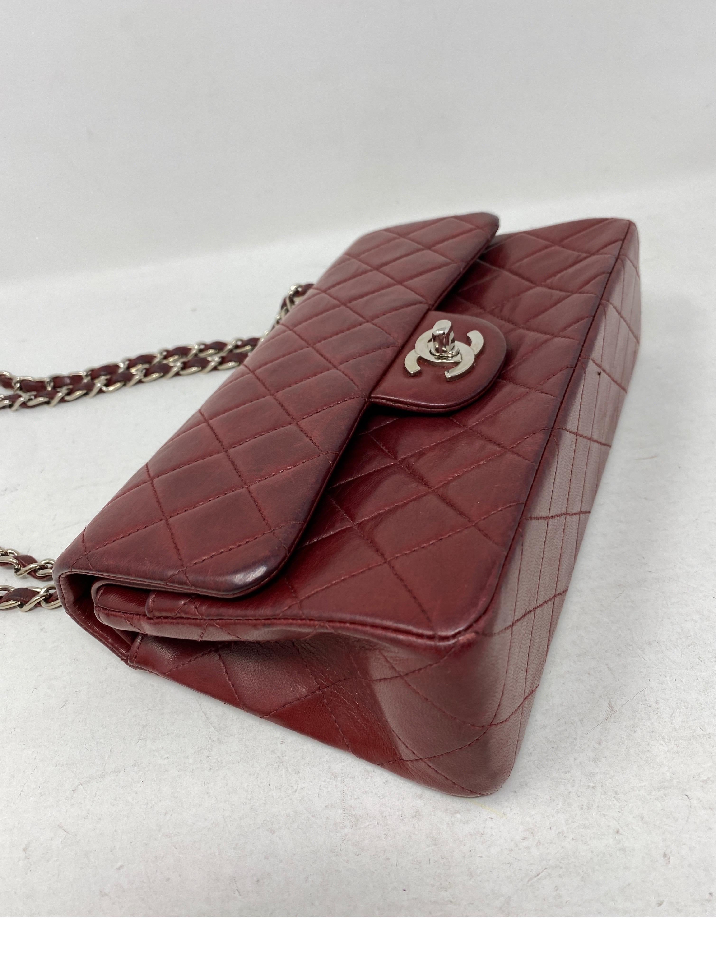 Chanel Small Burgundy Double Flap  1