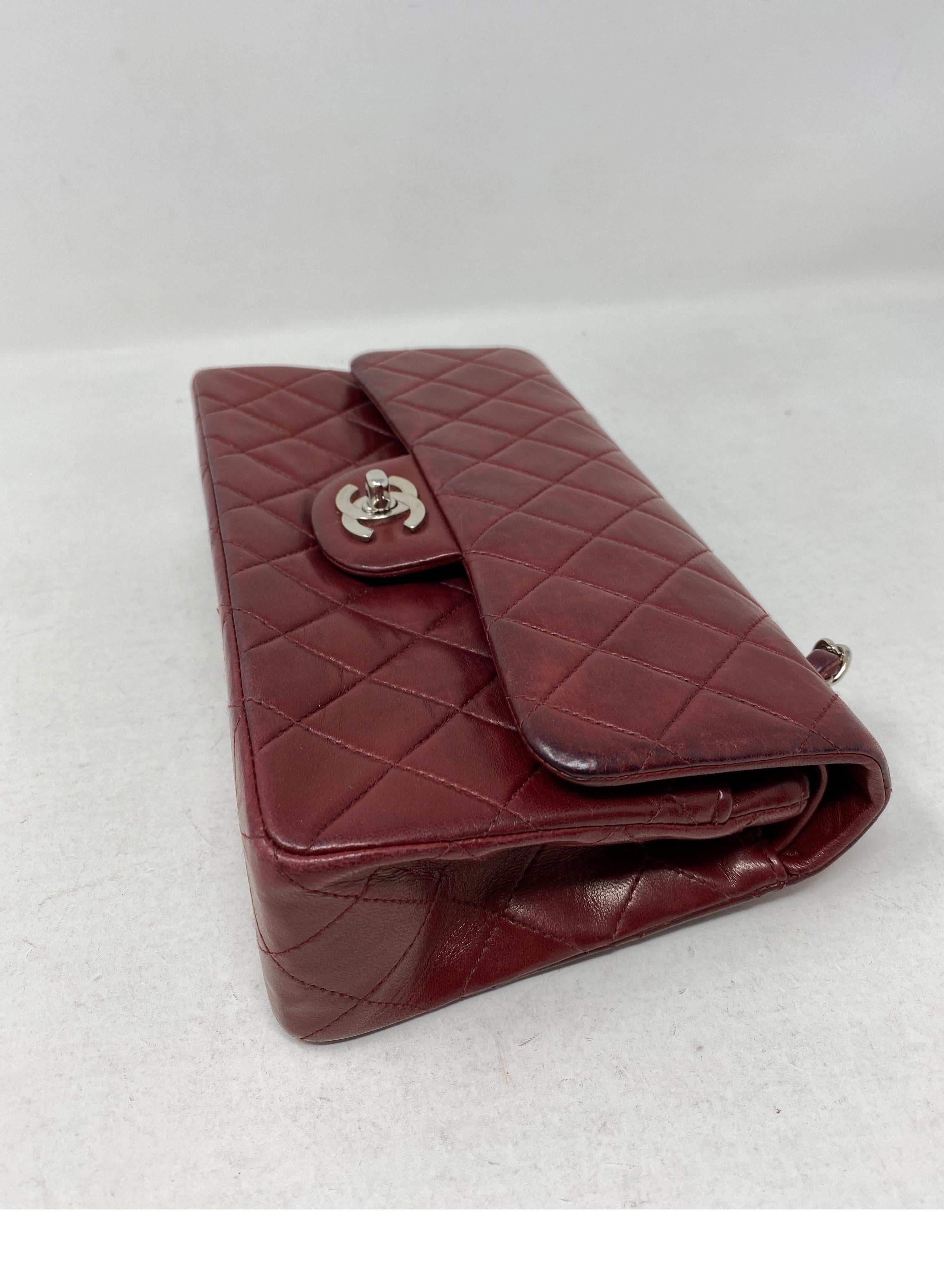 Chanel Small Burgundy Double Flap  2