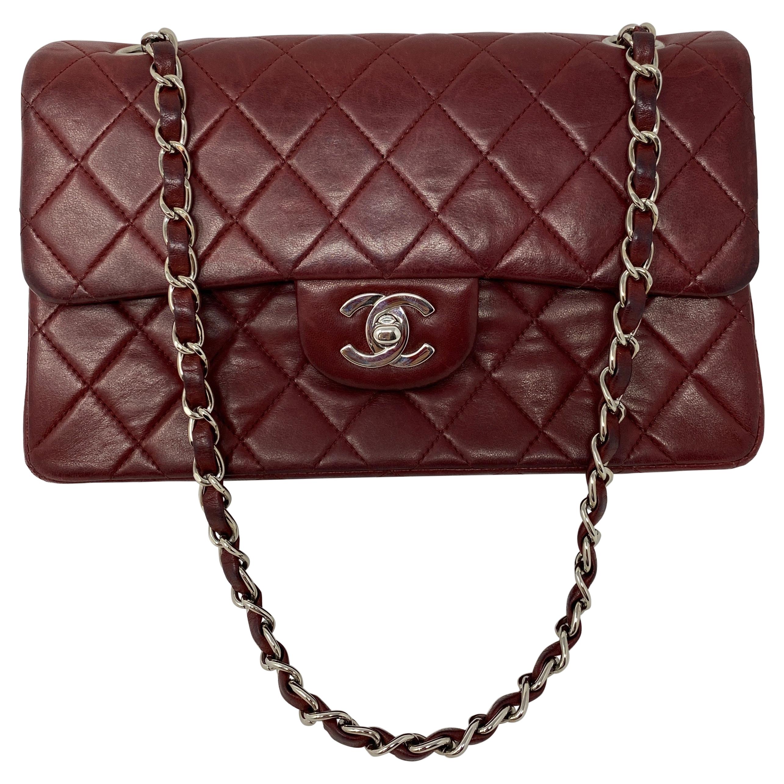 Chanel Small Burgundy Double Flap 
