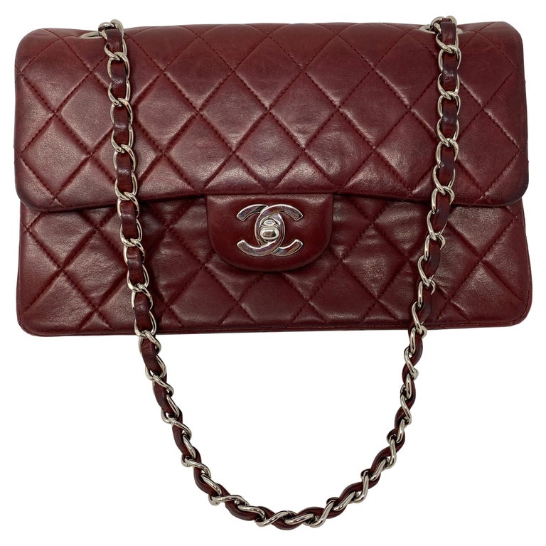 Chanel Small Burgundy Double Flap at 1stDibs