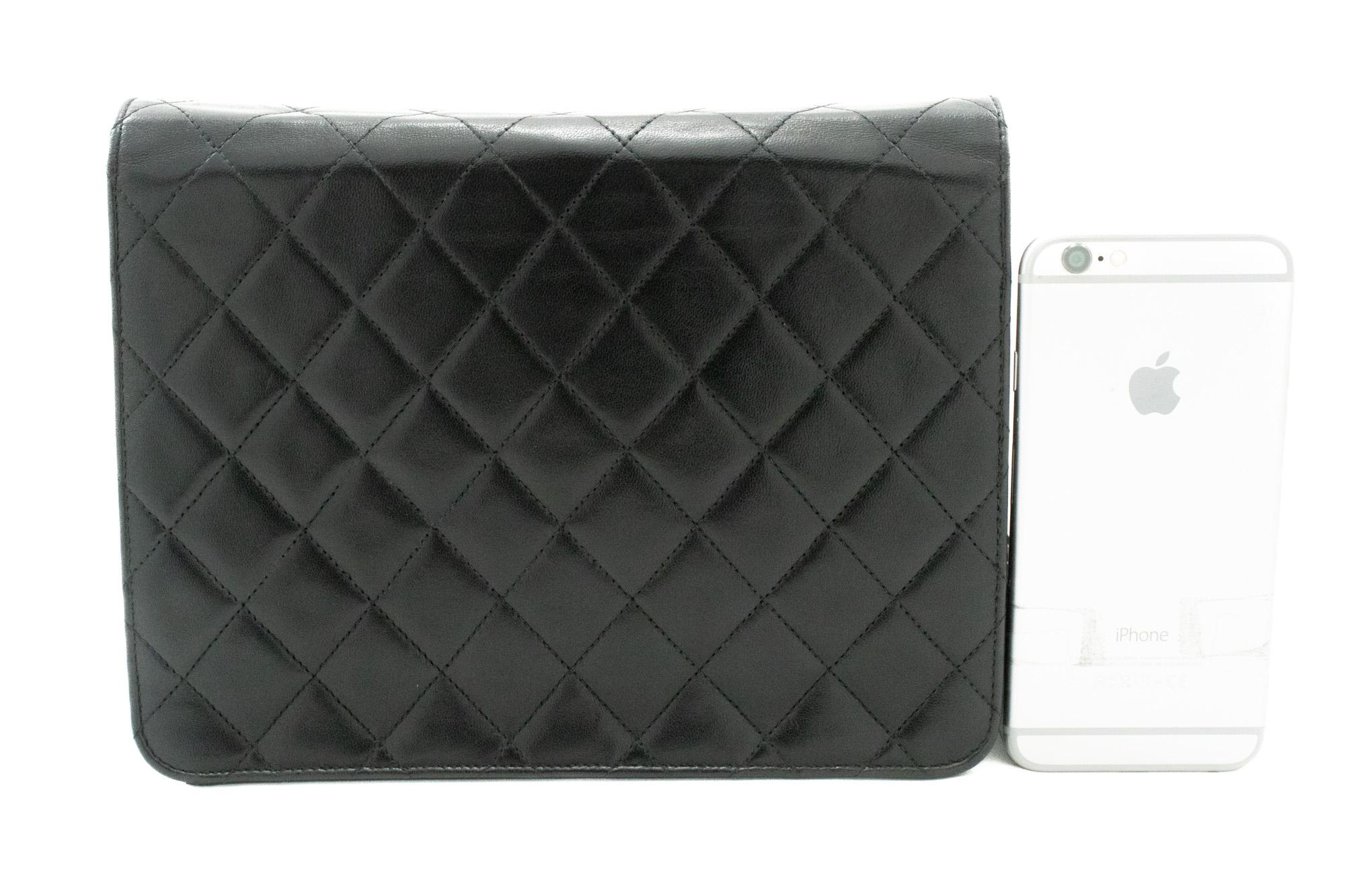 CHANEL Small Chain Shoulder Bag Black Clutch Flap Quilted Lambskin In Good Condition For Sale In Takamatsu-shi, JP