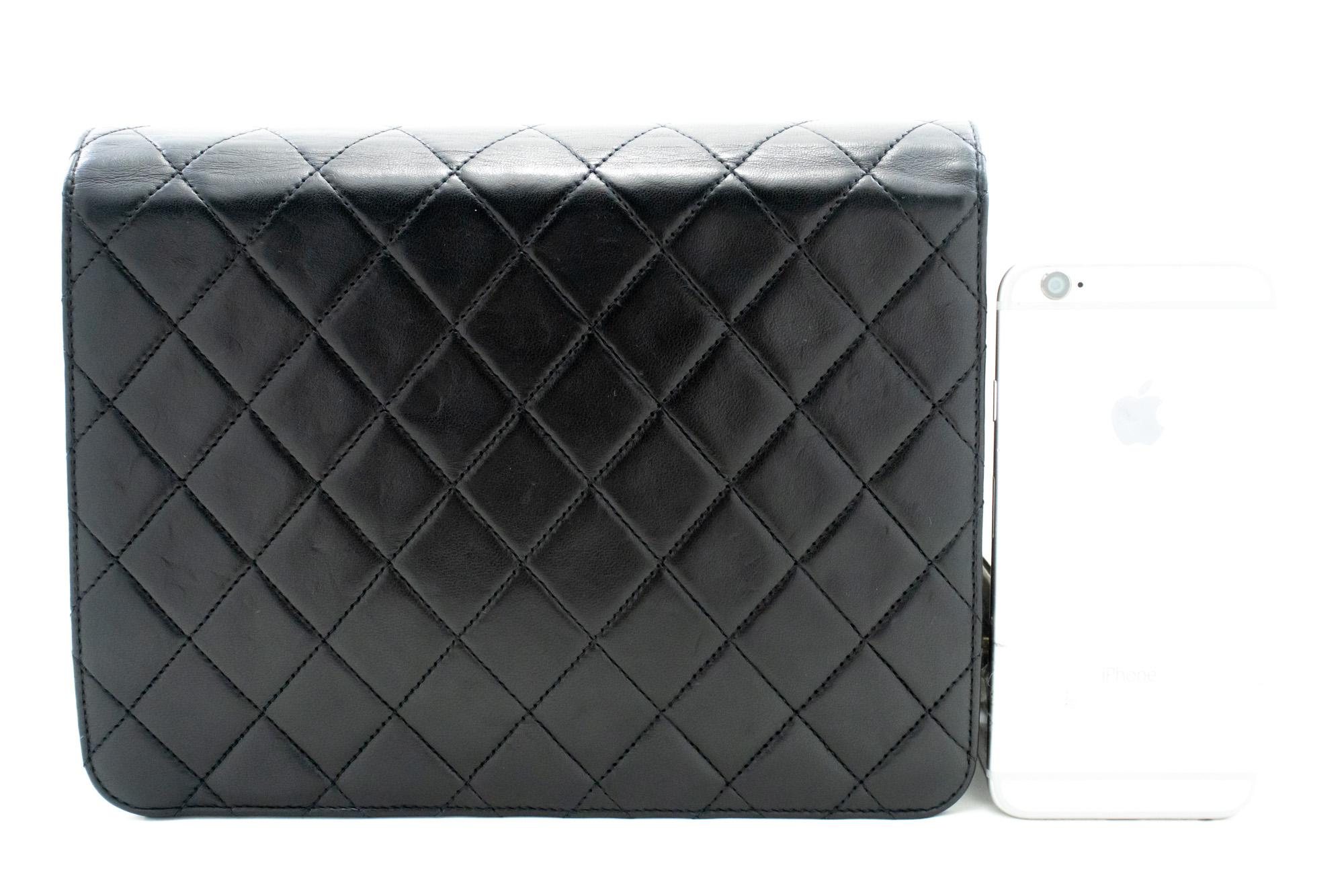 CHANEL Small Chain Shoulder Bag Black Clutch Flap Quilted Lambskin In Good Condition For Sale In Takamatsu-shi, JP