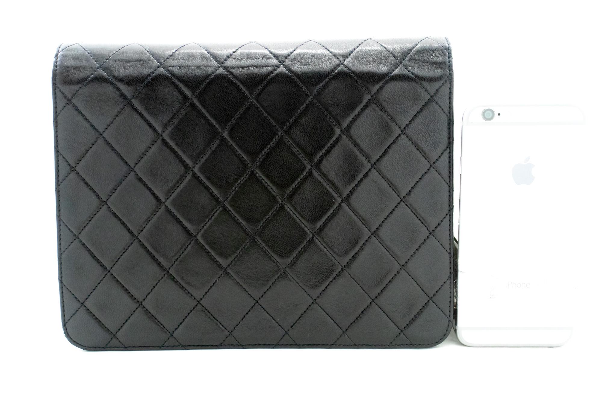 CHANEL Small Chain Shoulder Bag Black Clutch Flap Quilted Lambskin In Good Condition For Sale In Takamatsu-shi, JP