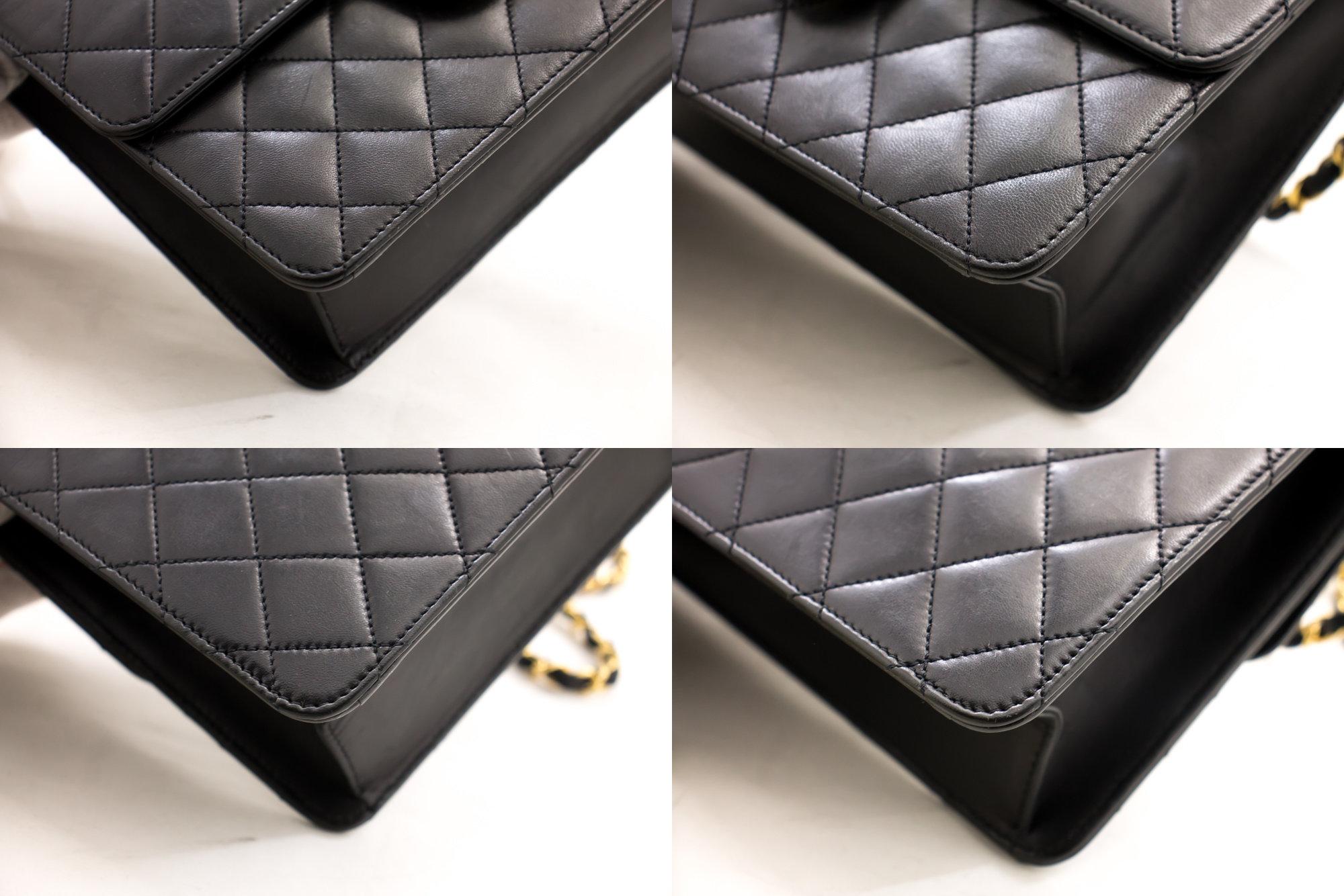 CHANEL Small Chain Shoulder Bag Black Clutch Flap Quilted Lambskin 2