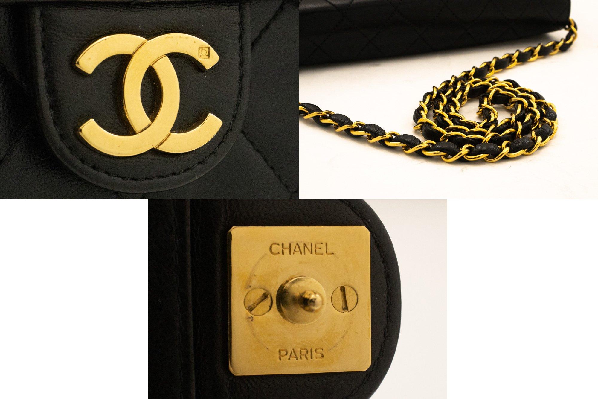 CHANEL Small Chain Shoulder Bag Black Clutch Flap Quilted Lambskin For Sale 3