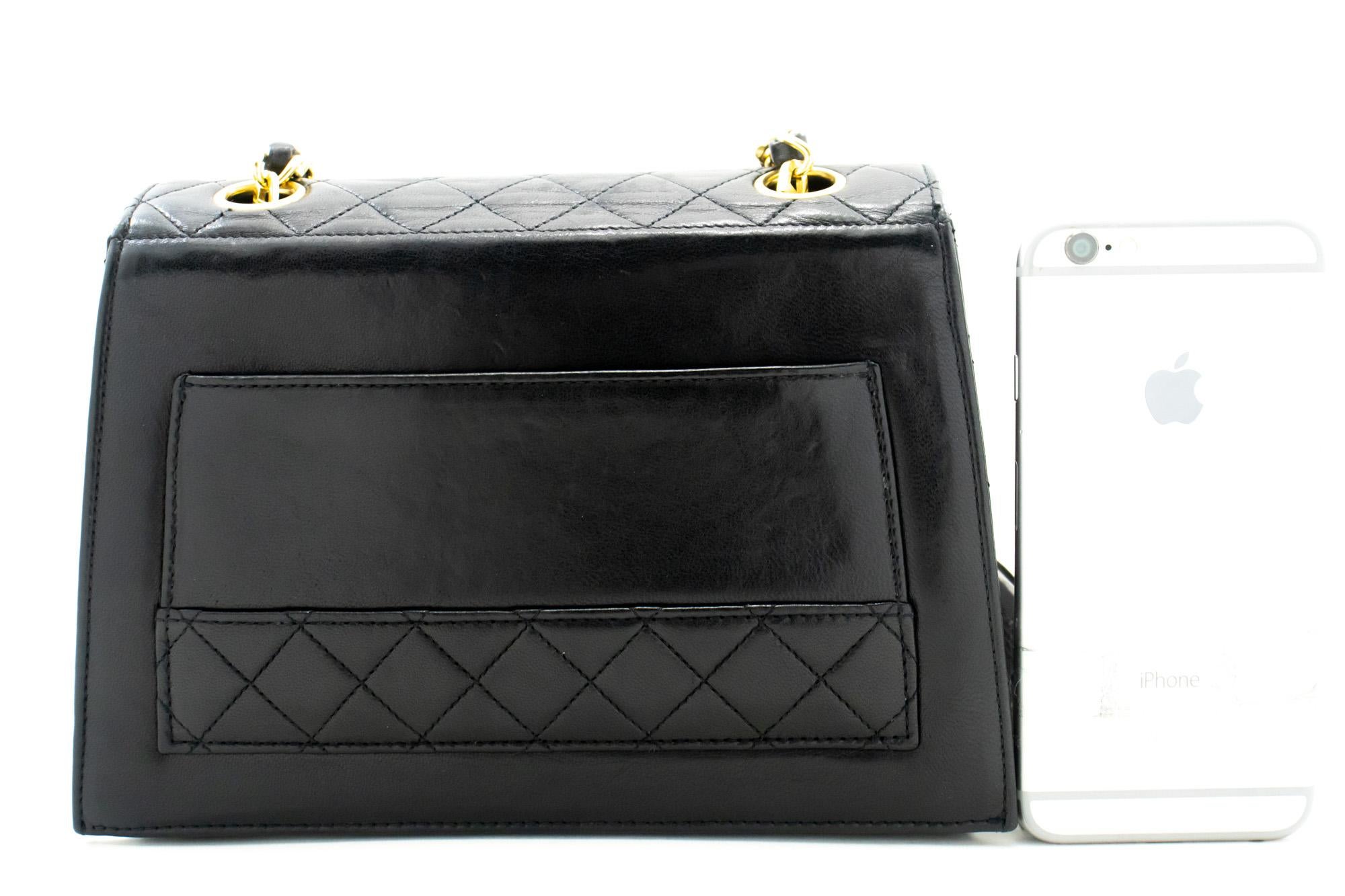 CHANEL Small Chain Shoulder Bag Black Quilted Single Flap Lambskin In Good Condition For Sale In Takamatsu-shi, JP