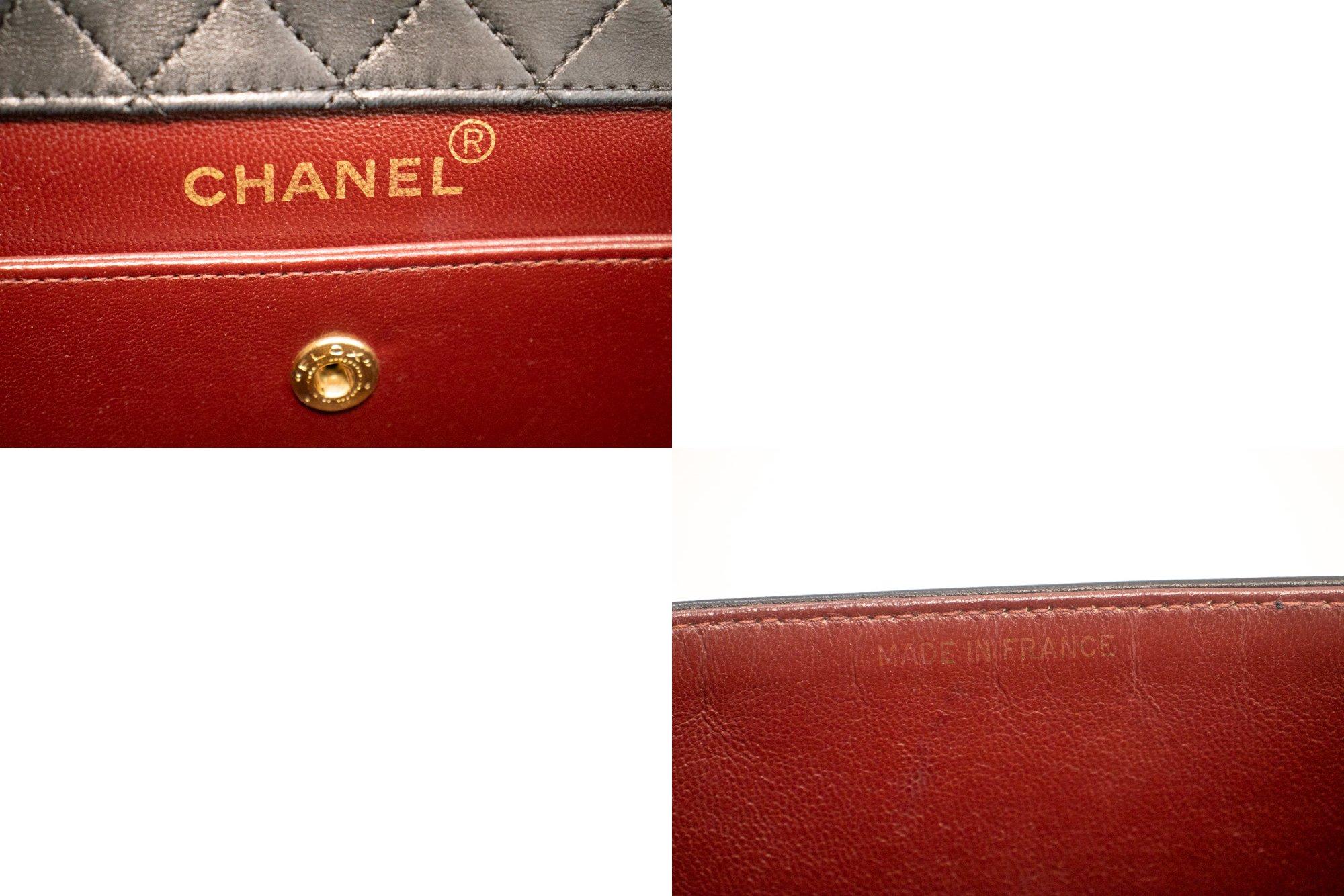 Donna CHANEL Borsa a tracolla a catena piccola in pelle d'agnello trapuntata nera con patta singola