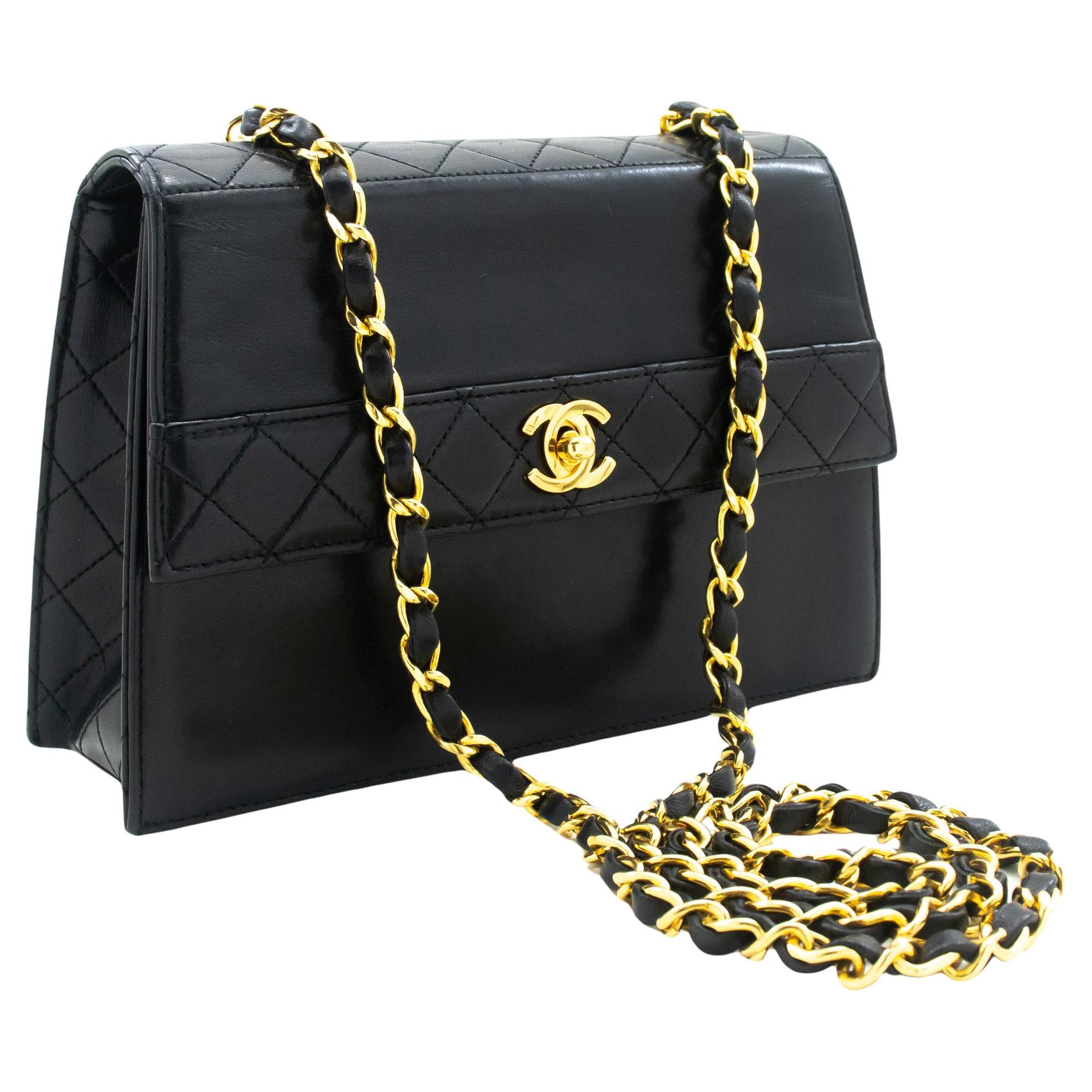 CHANEL Small Chain Shoulder Bag Black Quilted Single Flap Lambskin For Sale