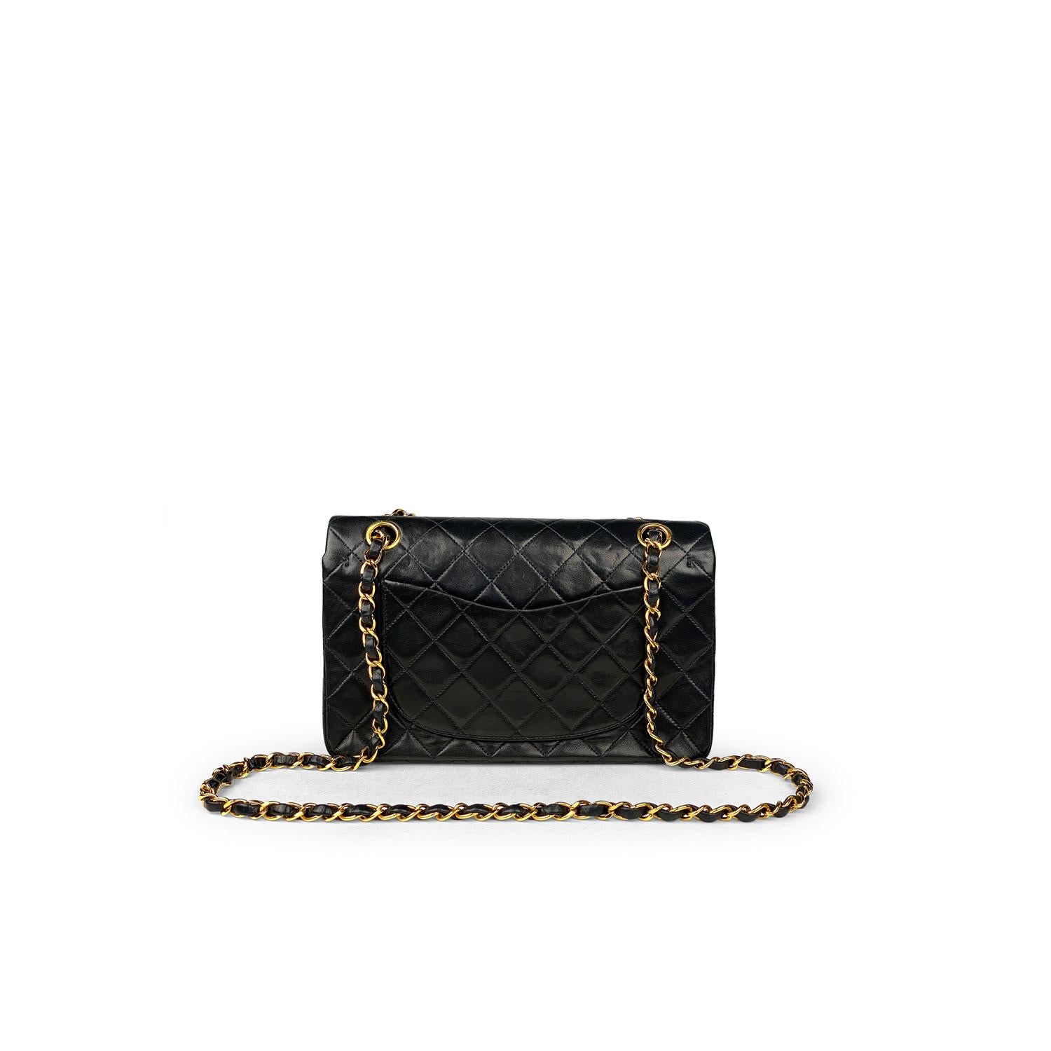 Black Chanel Small Classic Double Flap Bag For Sale