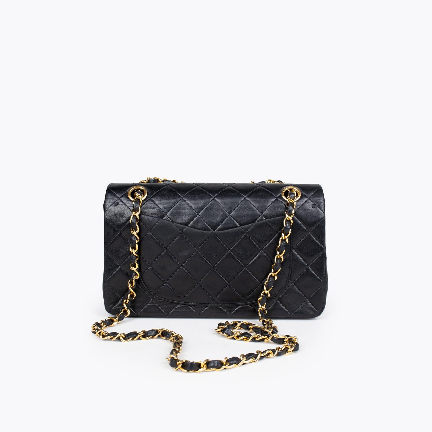 Black Chanel Small Classic Double Flap Bag For Sale