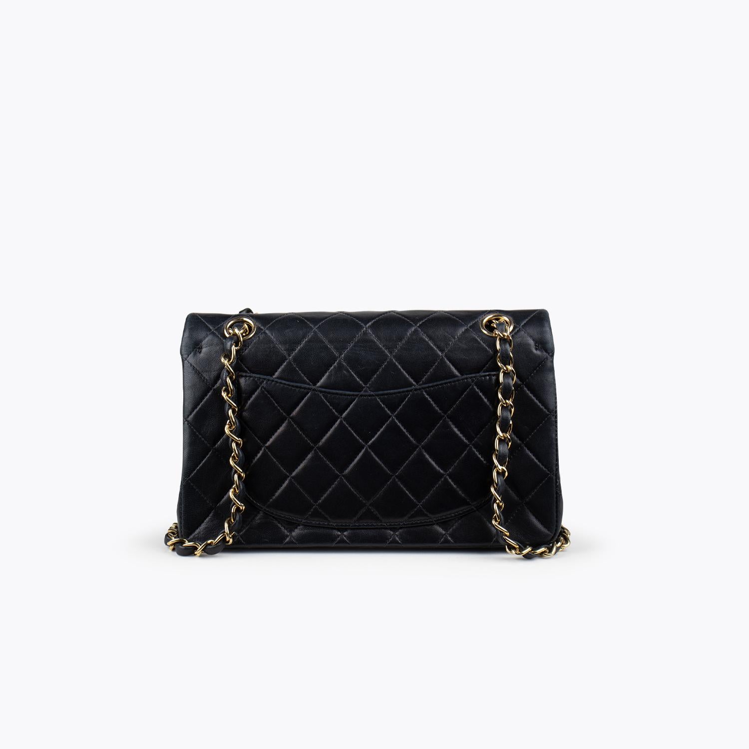 Black Chanel Small Classic Double Flap Bag For Sale