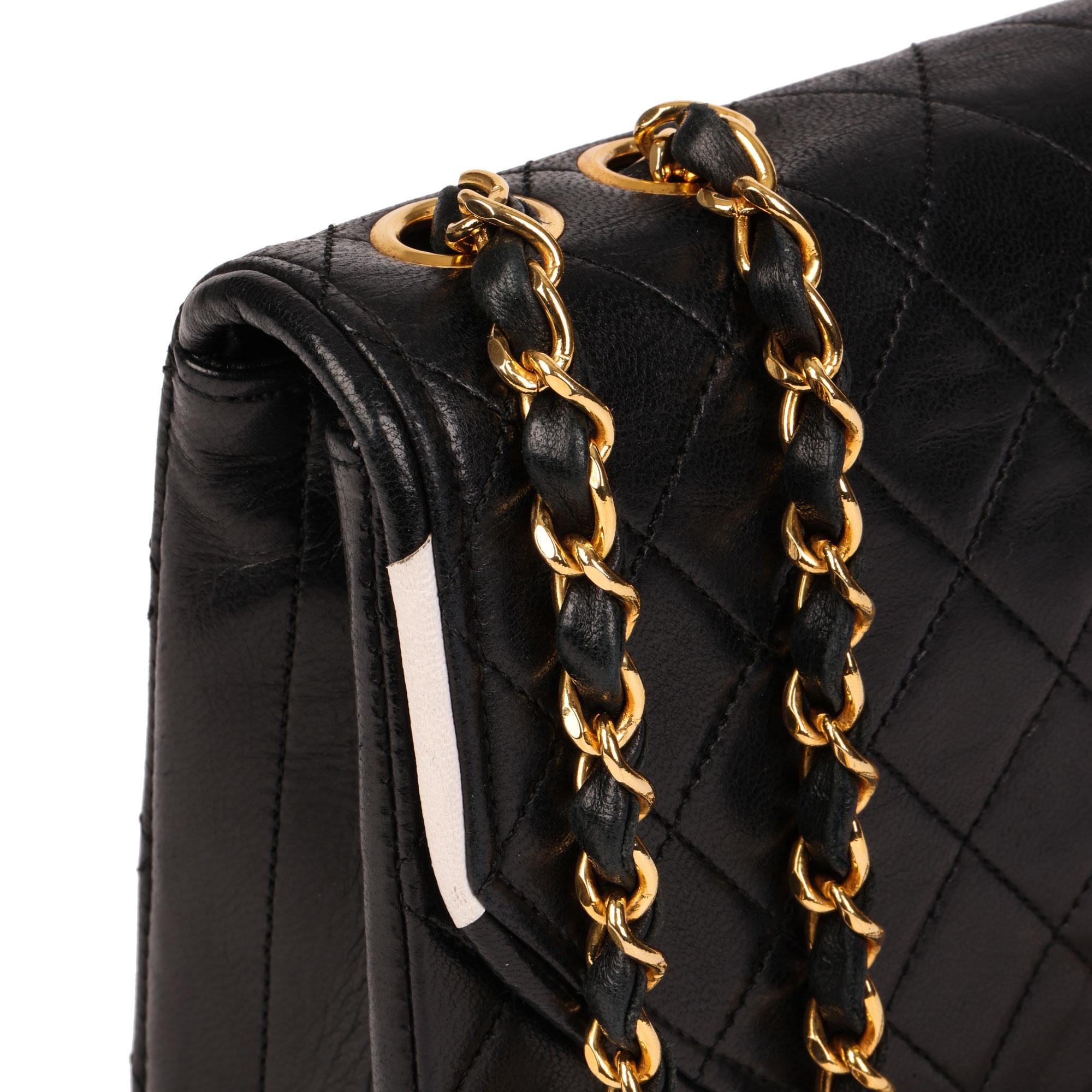 CHANEL
Black Quilted Lambskin Vintage Small Classic Single Flap Bag with White Trim

Xupes Reference: HB4085
Serial Number: 0259127
Age (Circa): 1988
Accompanied By: Chanel Dust Bag, Authenticity Card
Authenticity Details: Authenticity Card, Serial