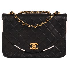 Chanel Small Classic Single Flap Bag With White Trim