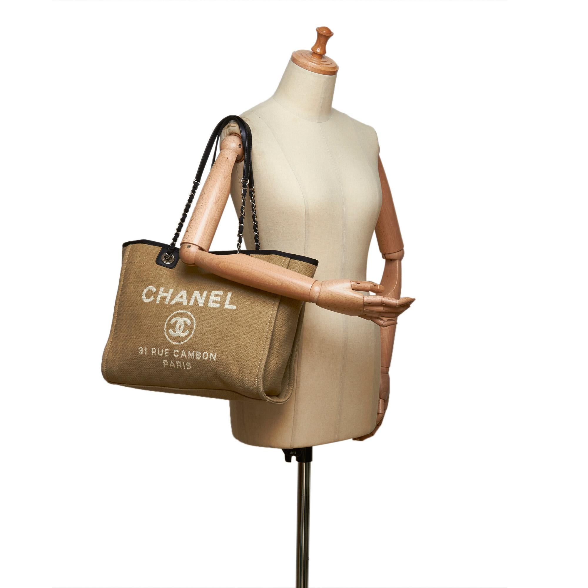 Chanel Small Deauville Logo Tote 3