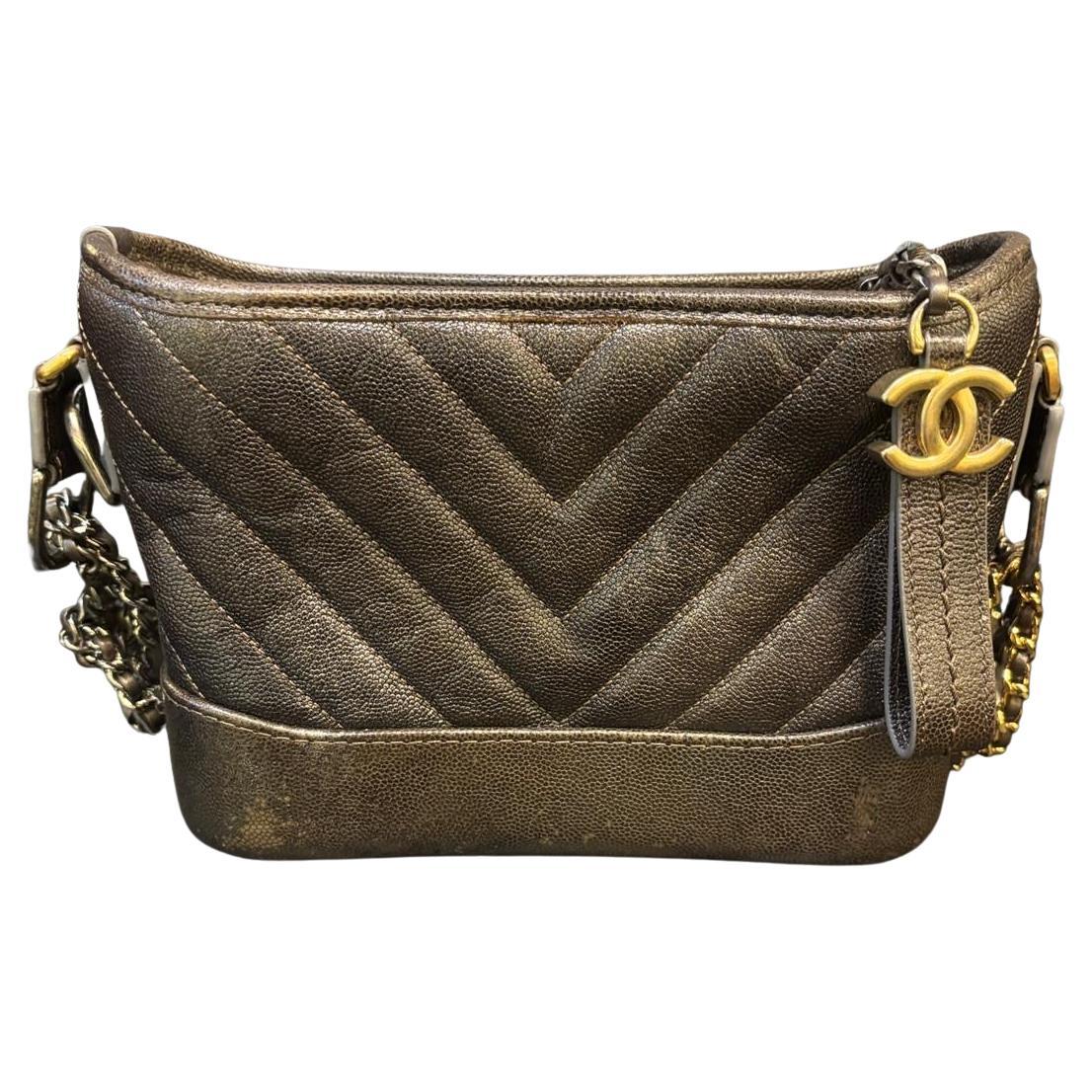 Chanel - Petit sac Gabrielle en cuir chevron vieilli