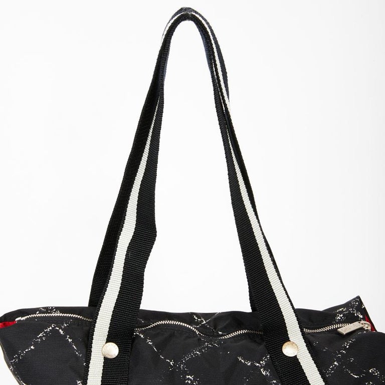 CHANEL Small Dog Bag in Black and Gray Canvas at 1stDibs chanel dog bag