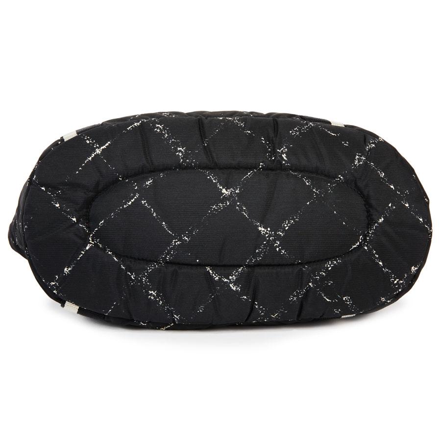 Women's or Men's CHANEL Small Dog Bag in Black and Gray Canvas